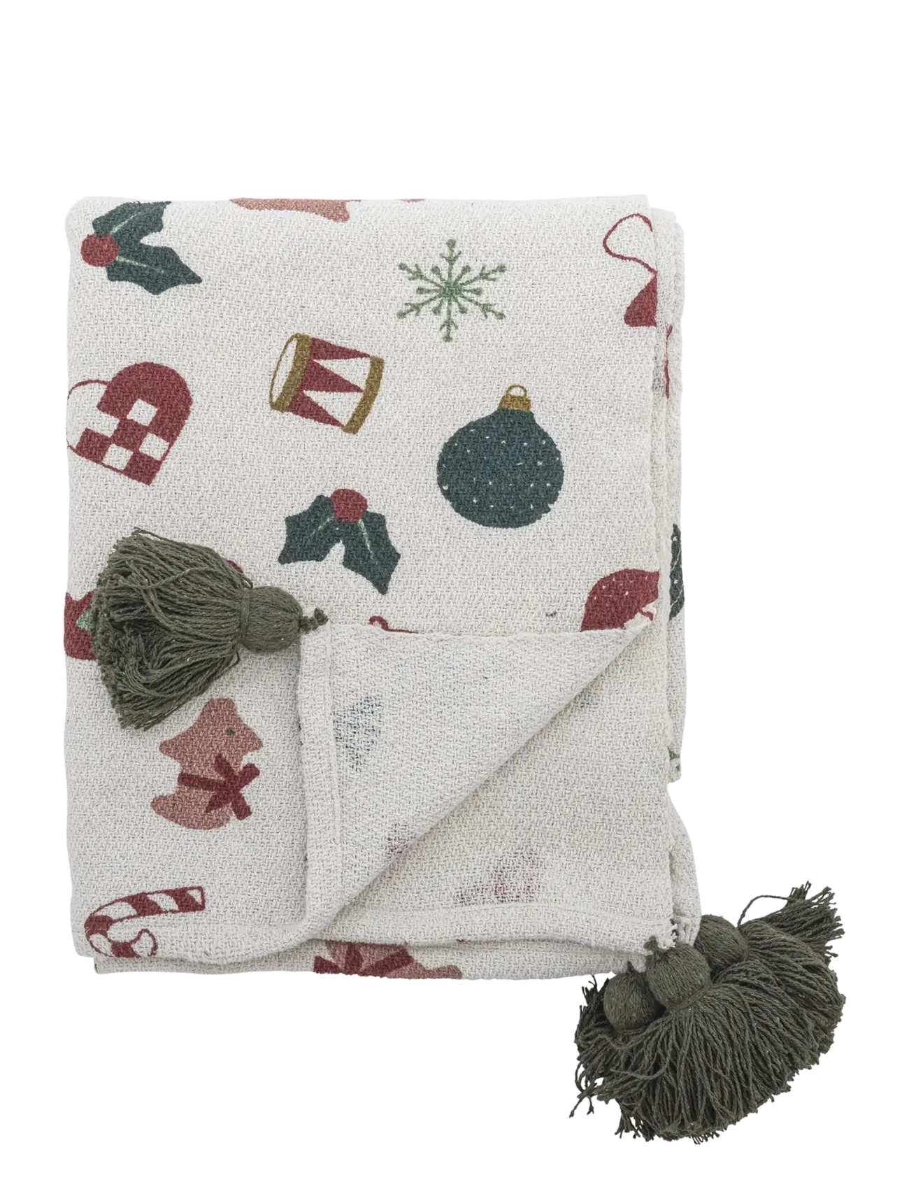 Bloomingville Yule Throw - Christmas - NATURAL / cream