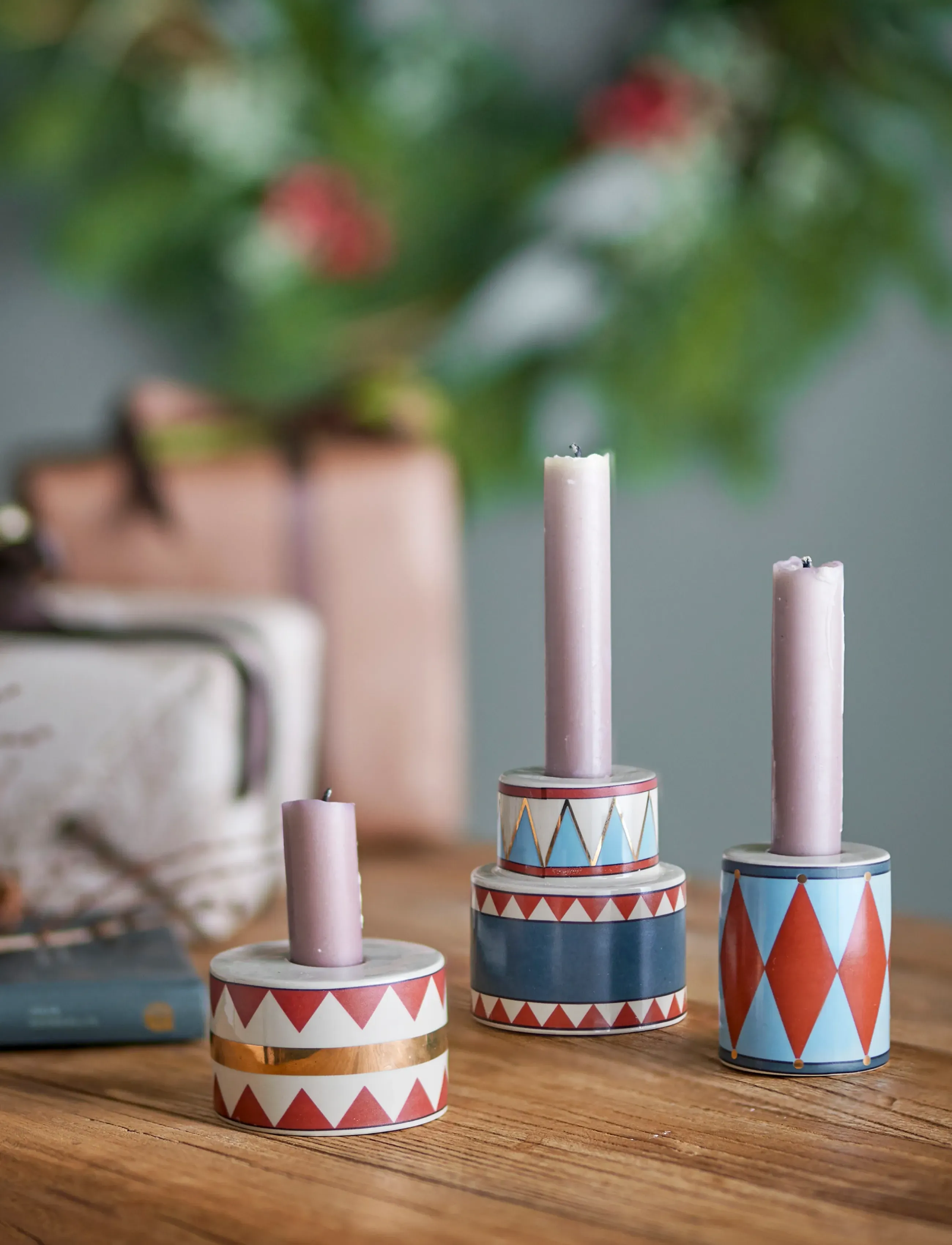 Bloomingville - Bitja Candle Holder - lysestager - blue - 0