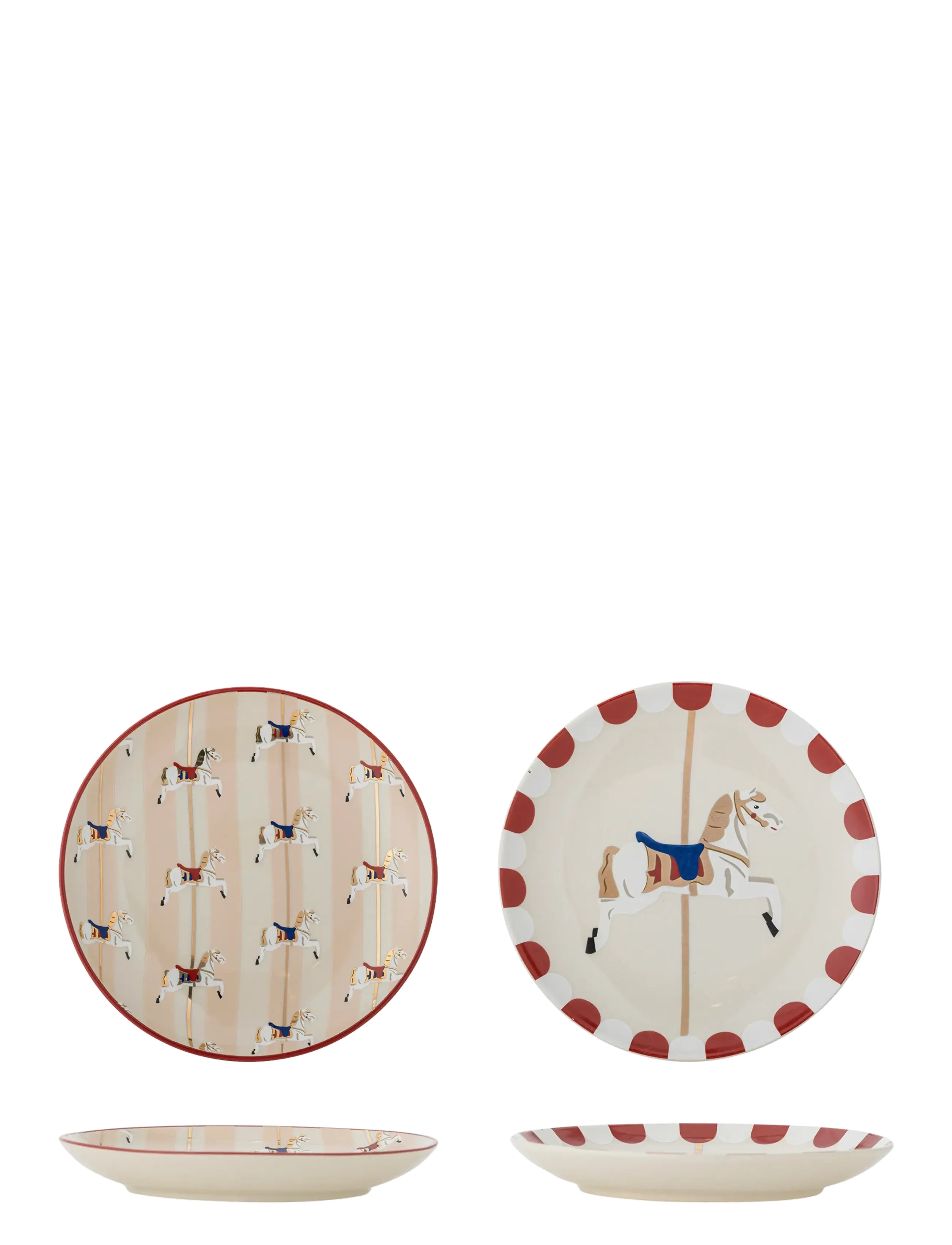Bloomingville Merry-Go-Round Plate, Plade, Creme, Str: Ø 16 CM