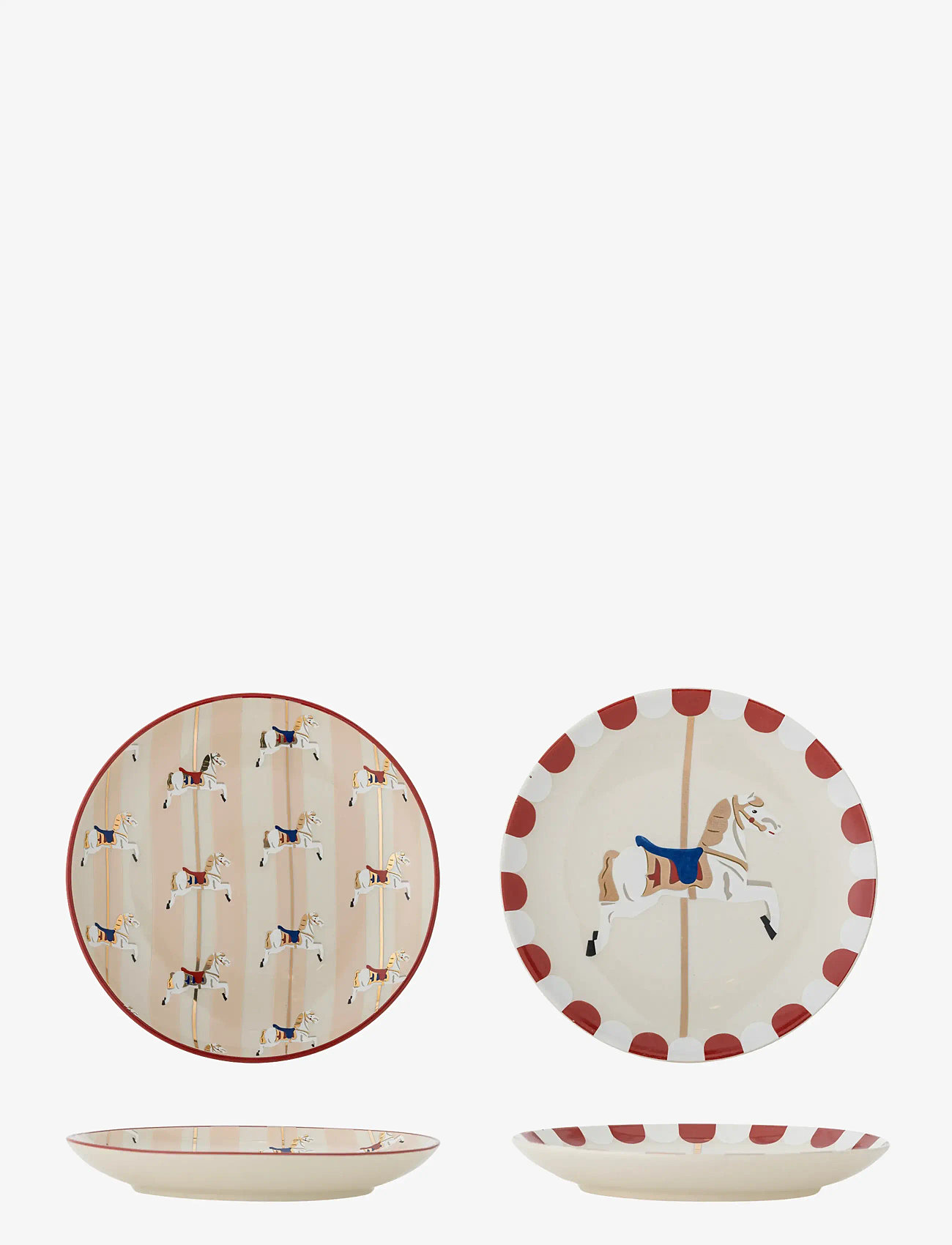 Bloomingville - Merry-go-round Plate - plates - red - 1
