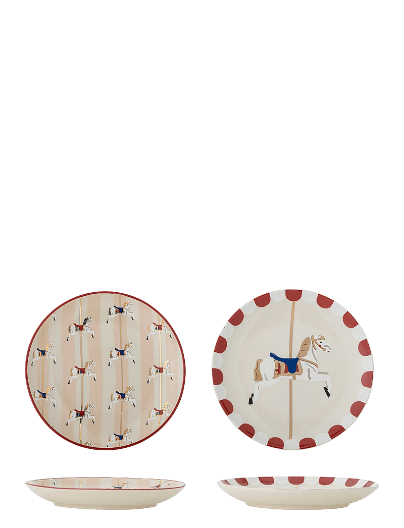Bloomingville - Merry-go-round Plate - teller - red - 1