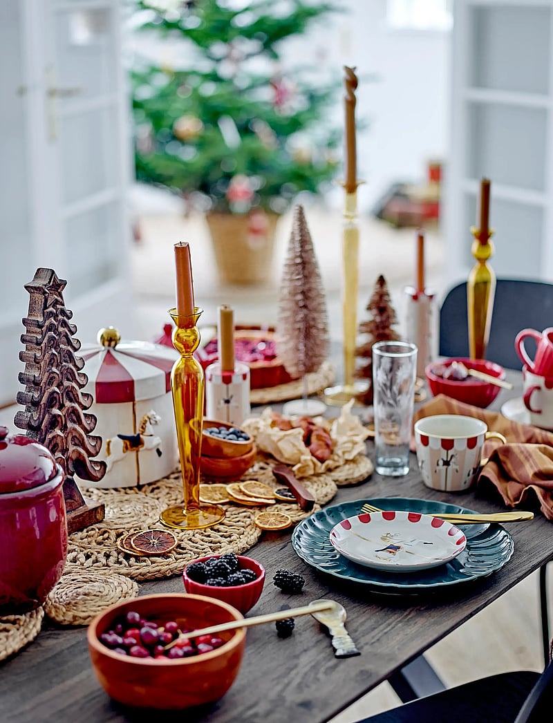 Bloomingville - Merry-go-round Plate - teller - red - 0