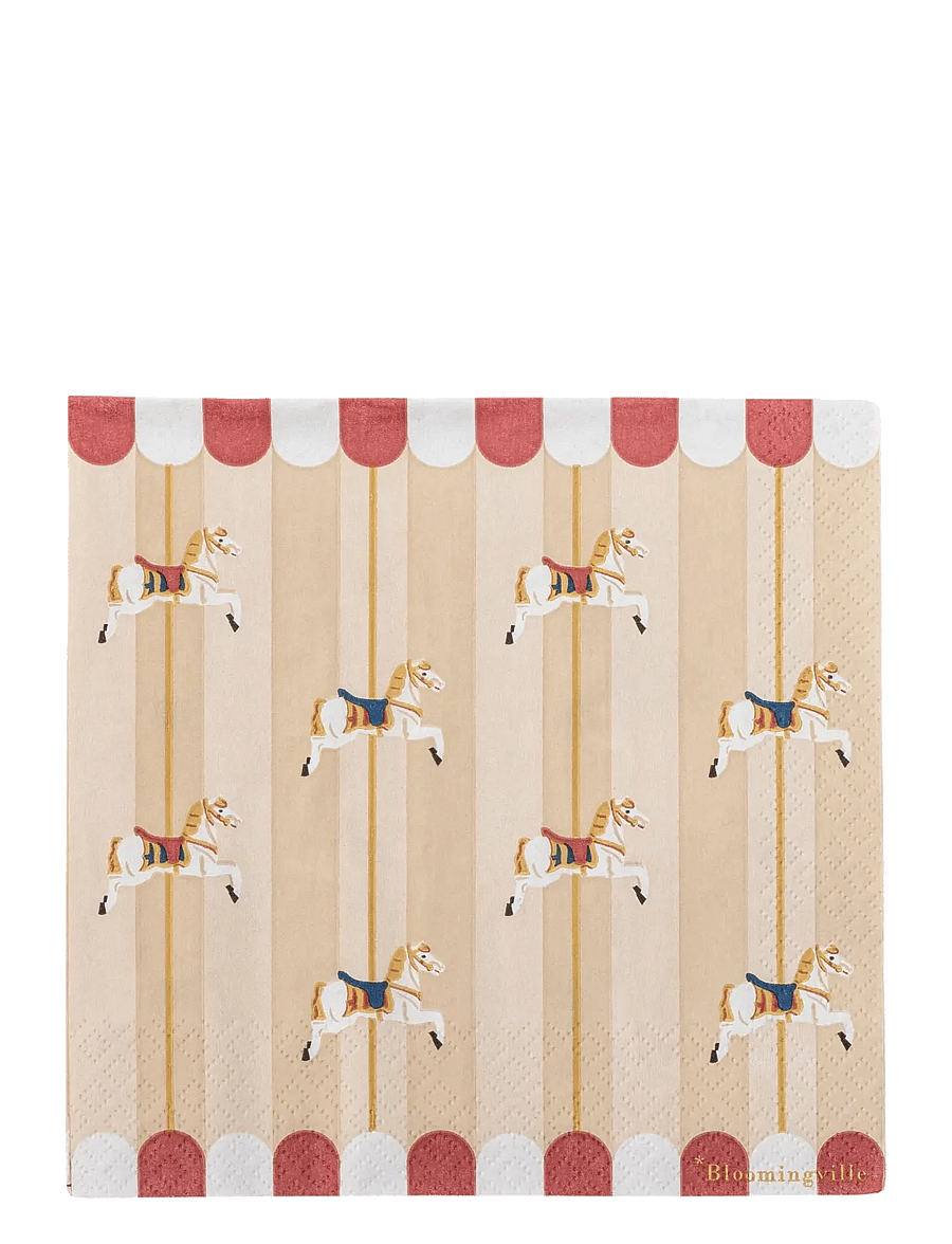 Bloomingville - Merry-go-round Napkin - papierservietten - natural - 0