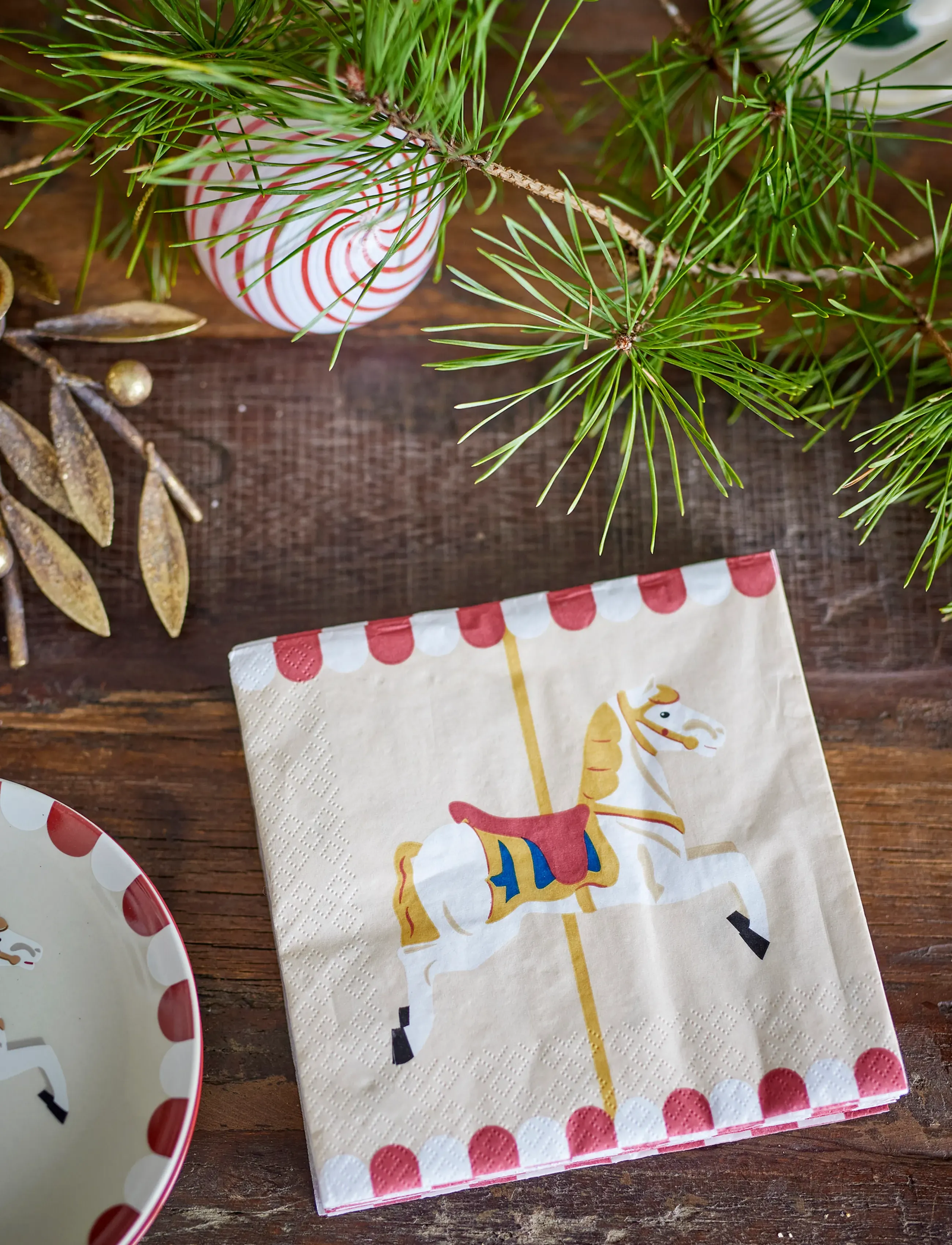 Bloomingville - Merry-go-round Napkin - linased ja puuvillased salvrätikud - natural - 3