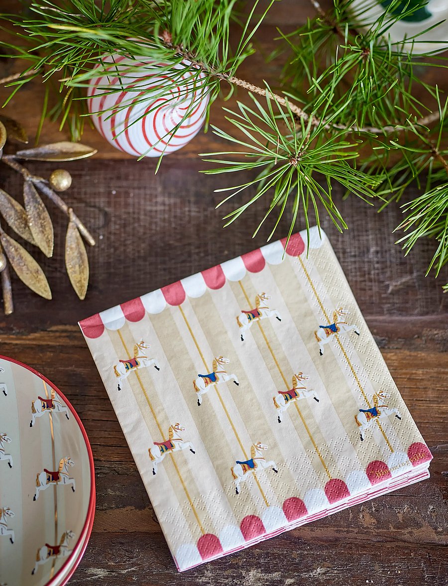 Bloomingville - Merry-go-round Napkin - linased ja puuvillased salvrätikud - natural - 4