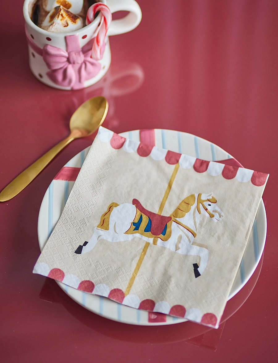 Bloomingville - Merry-go-round Napkin - linased ja puuvillased salvrätikud - natural - 5