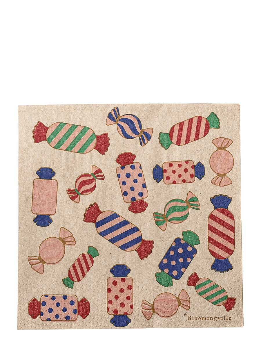 Bloomingville - Caramella Napkin - pappersservetter - pink - 0