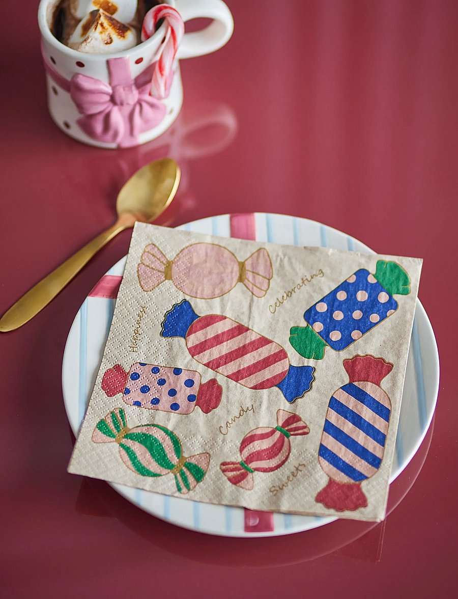 Bloomingville - Caramella Napkin - linased ja puuvillased salvrätikud - pink - 2