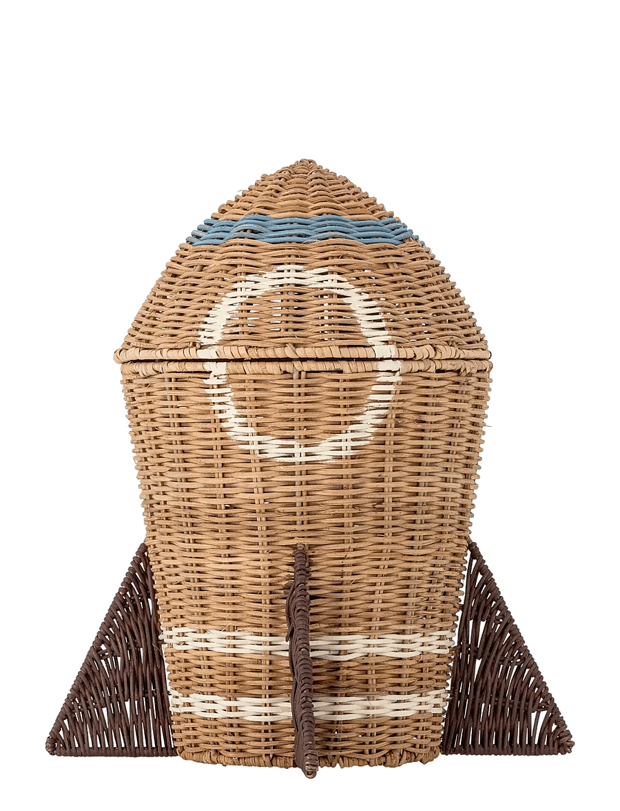 Bloomingville - Space Basket w/Lid - aufbewahrungskörbe - nature - 0