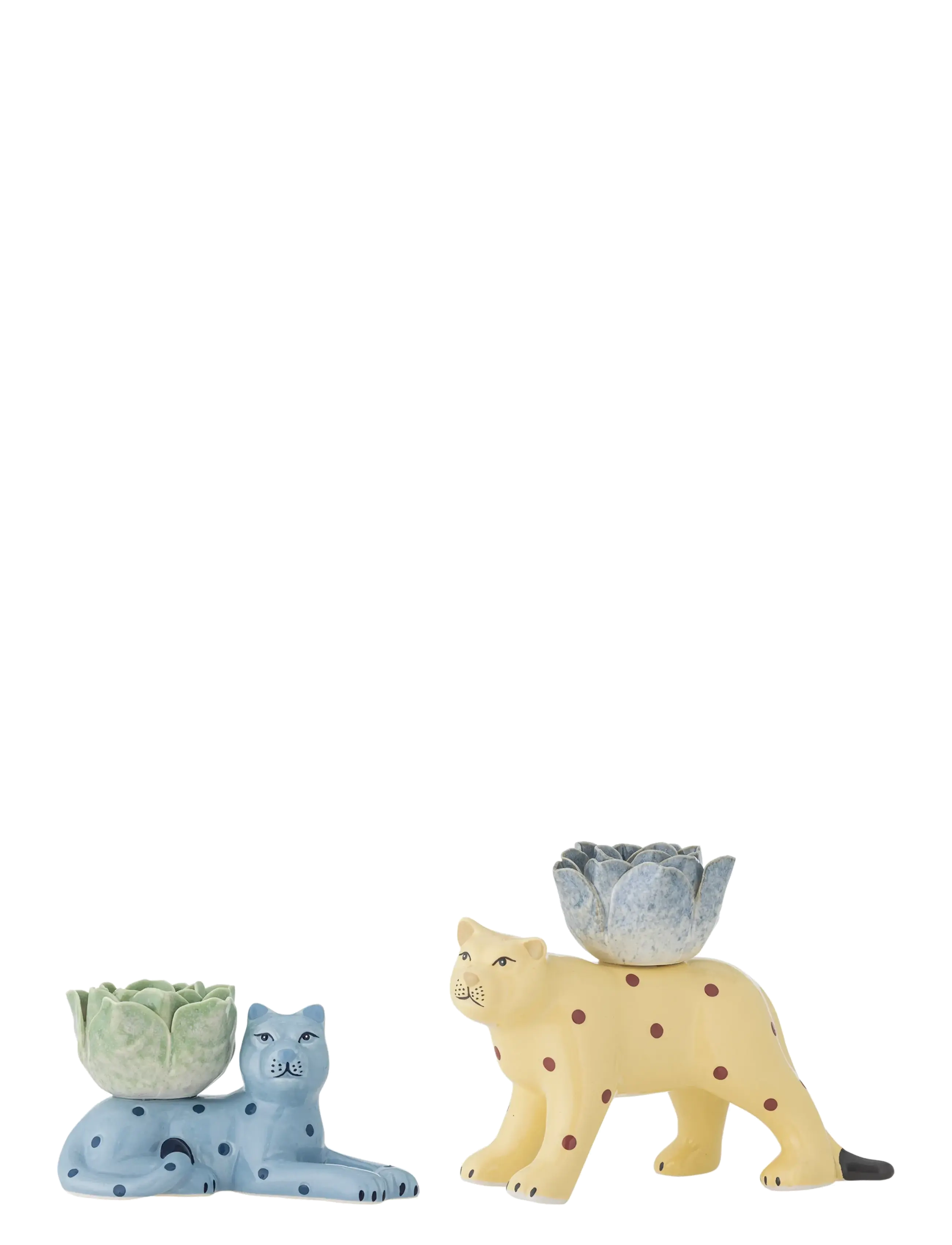 Bloomingville Rory Candle Holder, Multi, Stoneware - Lysestager & Fyrfadsstager - MULTI-COLOURED / multi