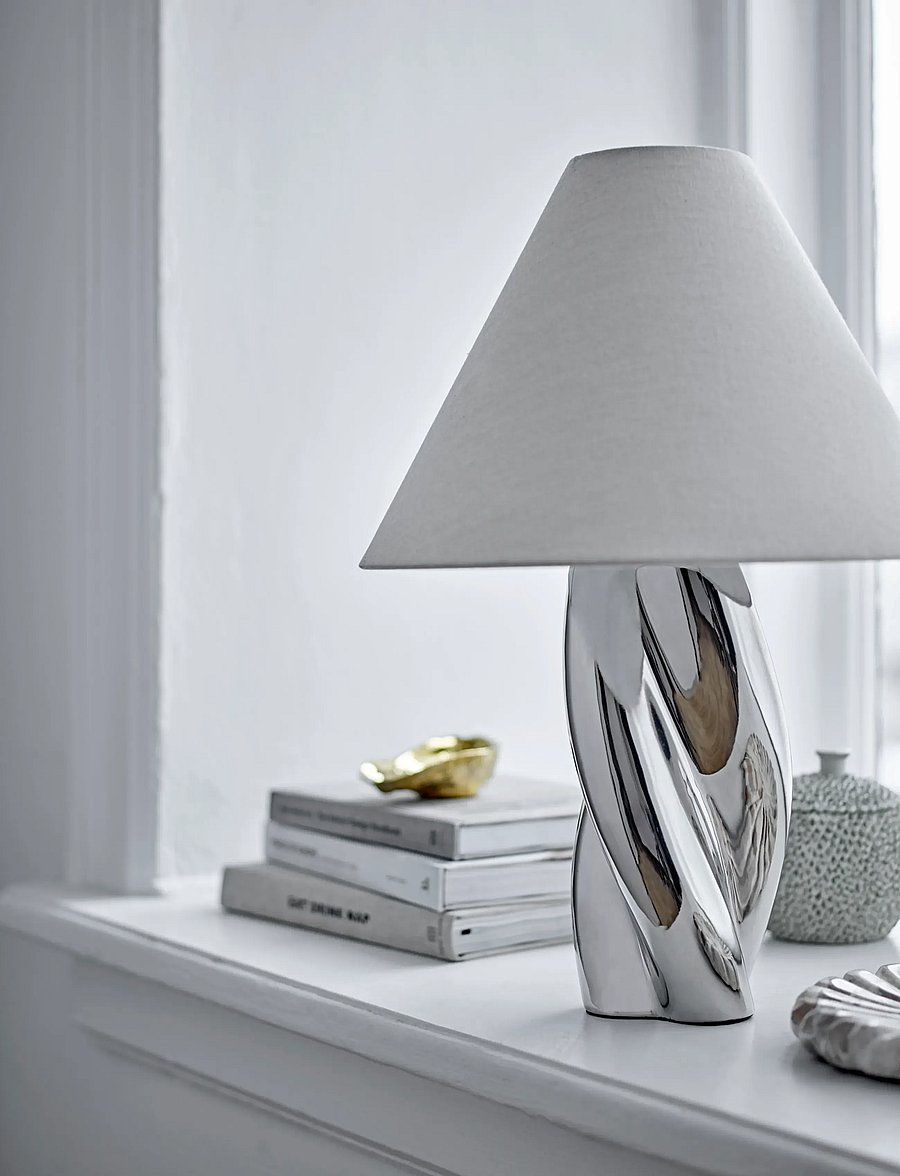 Bloomingville - Silva Table lamp - schreibtisch- & tischlampen - silver - 1