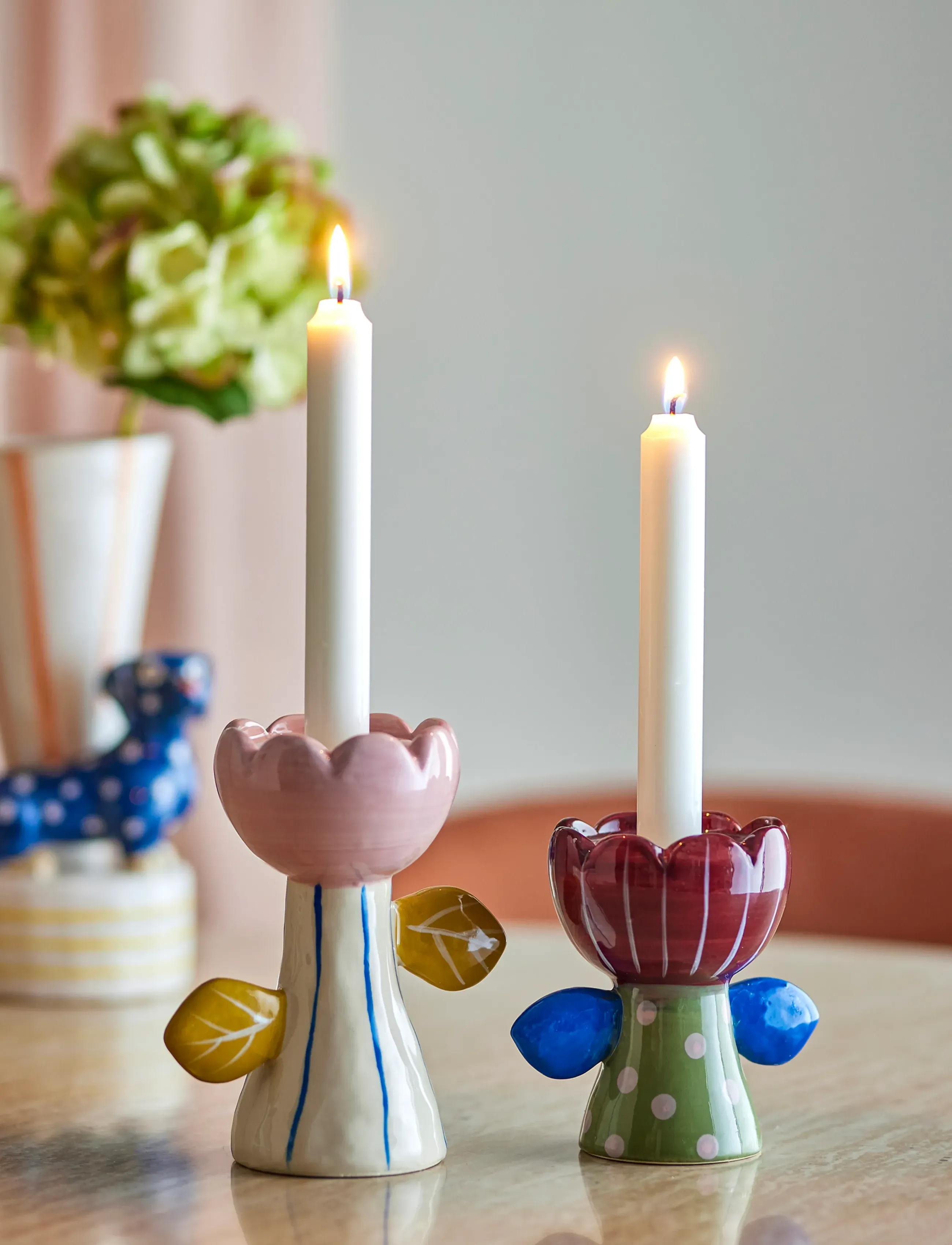 Bloomingville Florita Candle Holders, H15 cm, Multi/patterned, Candle & Tealight Holders > Candle Holders, Unisex