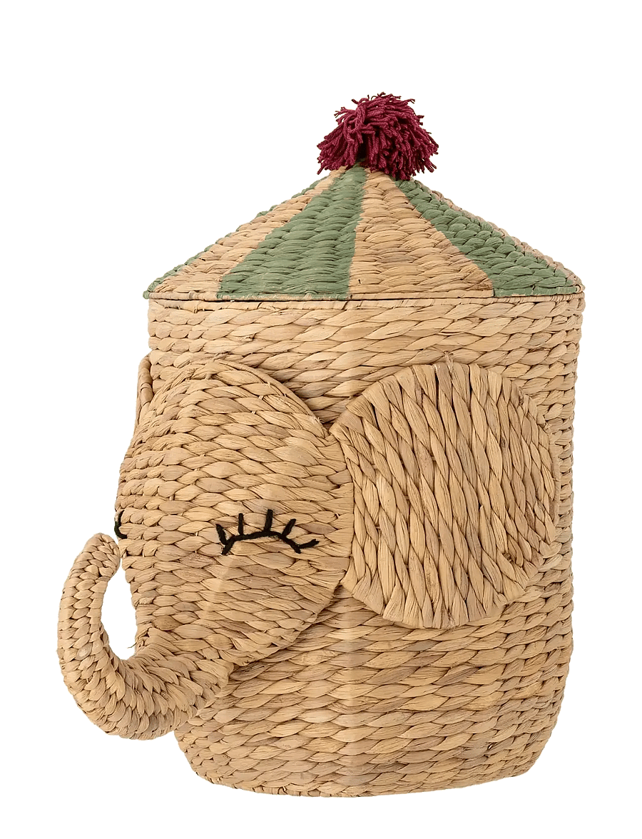 Bloomingville - Bobo Basket w/Lid - aufbewahrungskörbe - nature - 0