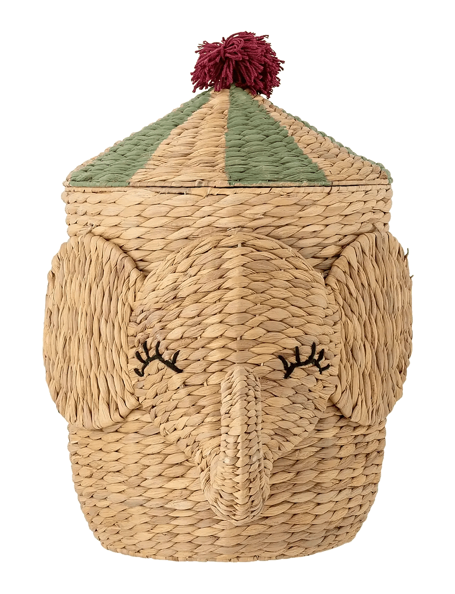 Bloomingville - Bobo Basket w/Lid - aufbewahrungskörbe - nature - 1