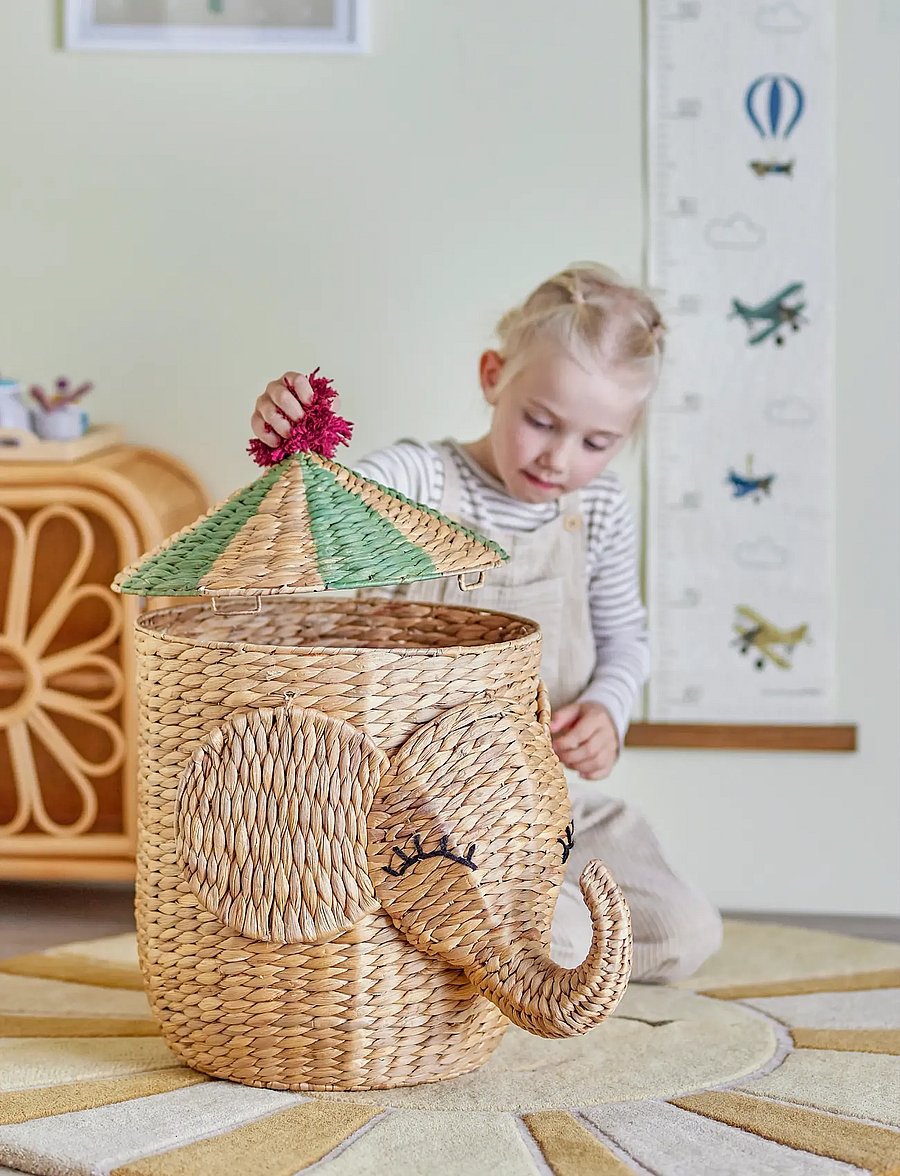 Bloomingville - Bobo Basket w/Lid - aufbewahrungskörbe - nature - 3