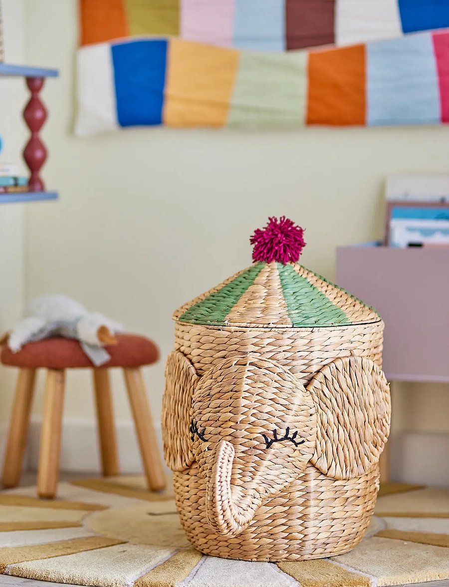 Bloomingville - Bobo Basket w/Lid - aufbewahrungskörbe - nature - 4