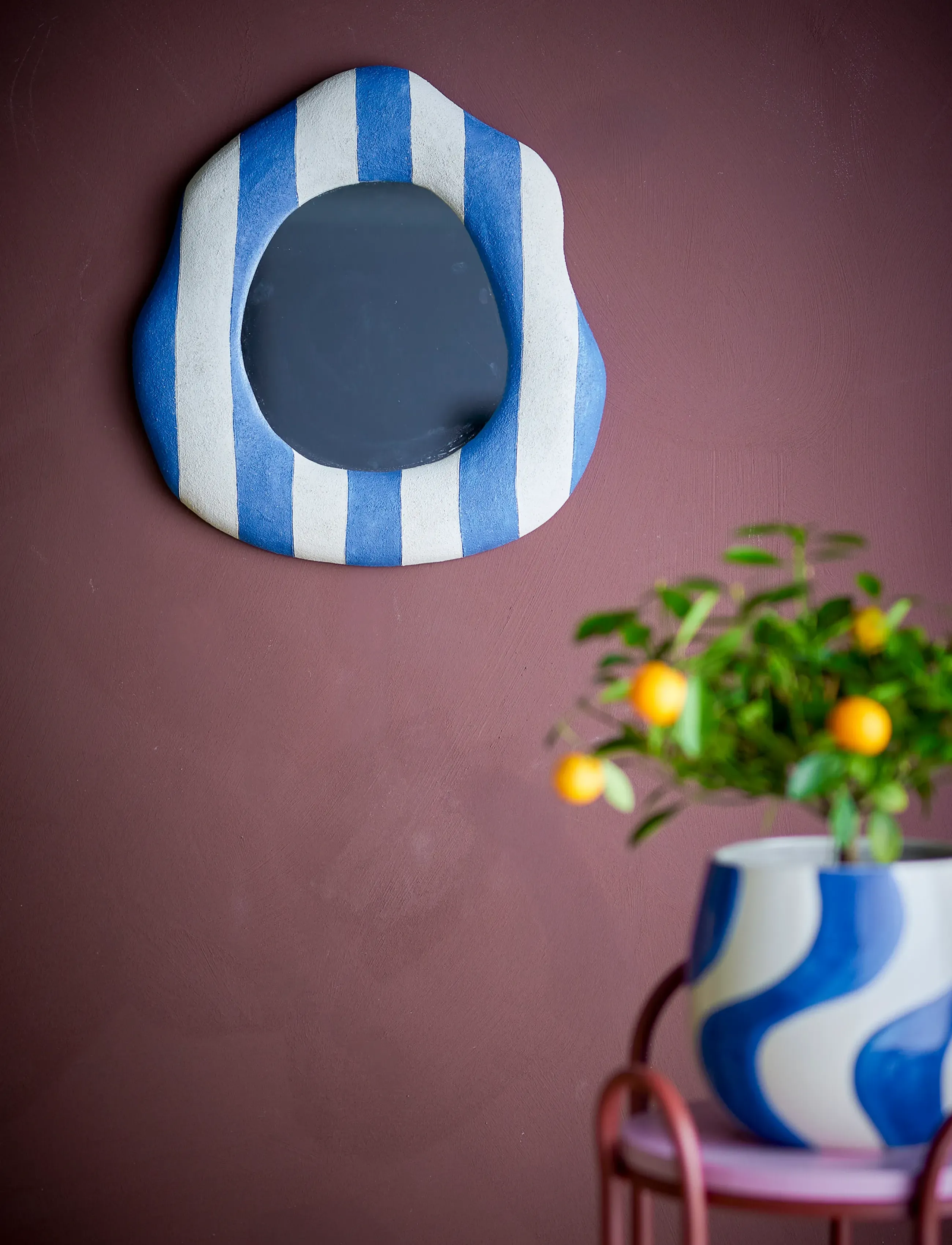 Bloomingville - Travis Wall Mirror - wandspiegel - blue - 4