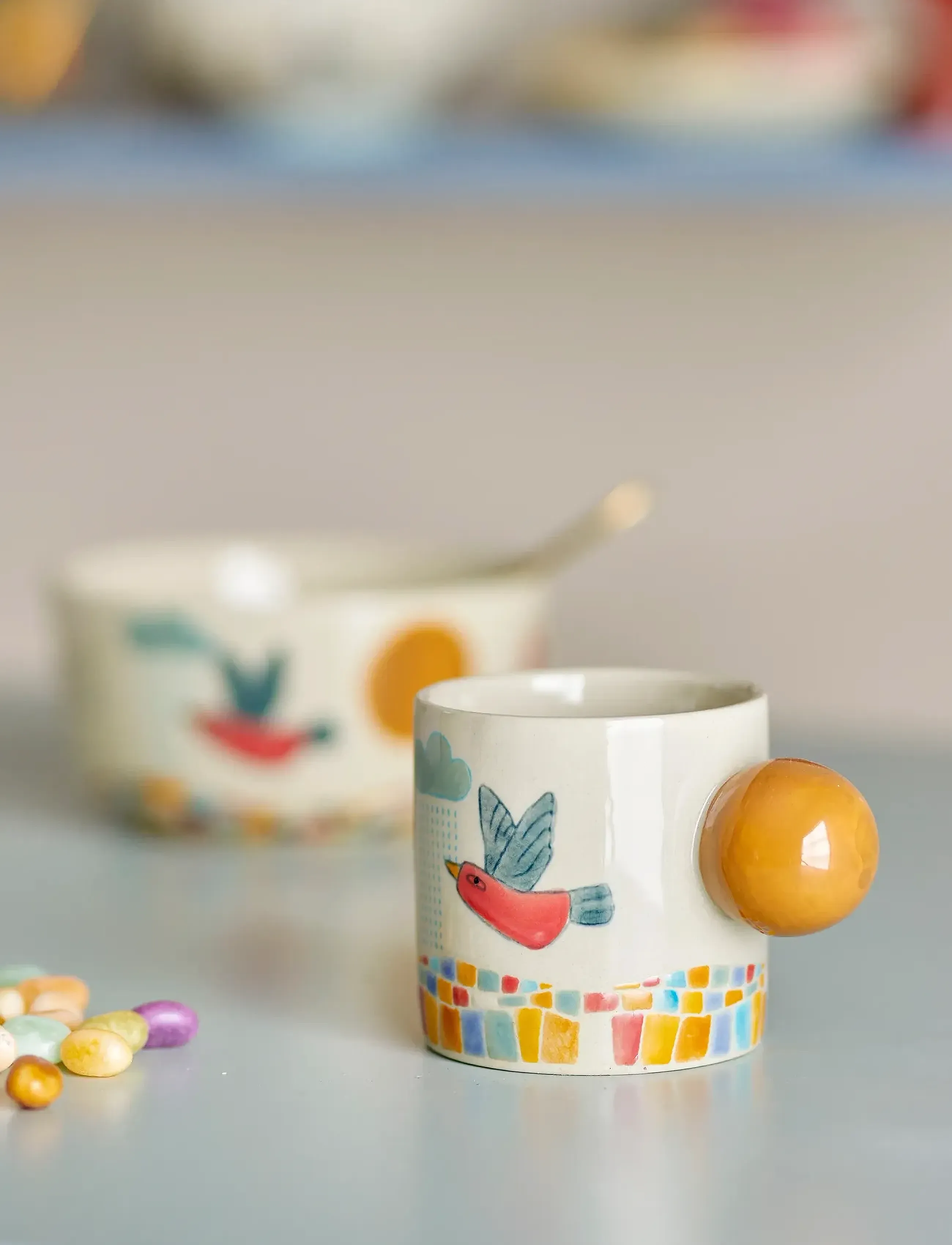 Bloomingville Colorine Cup, 155 ml, Meal Time, Mehrfarbig/gemustert - Cups & Mugs, Kinder