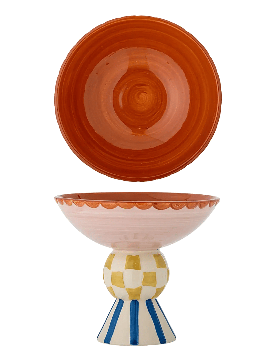Bloomingville - Bob Pedestal Bowl - dekoschalen - rose - 1