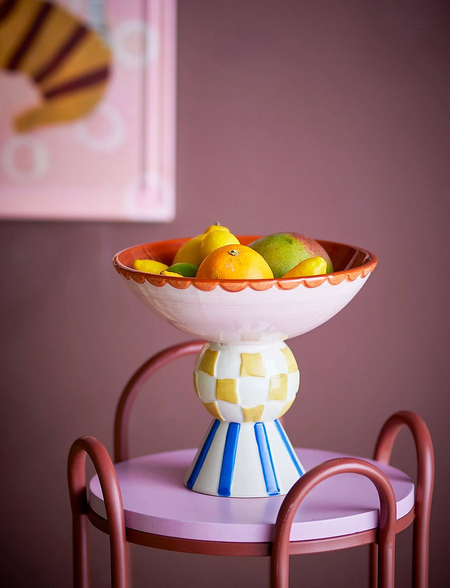 Bloomingville - Bob Pedestal Bowl - dekoschalen - rose - 4