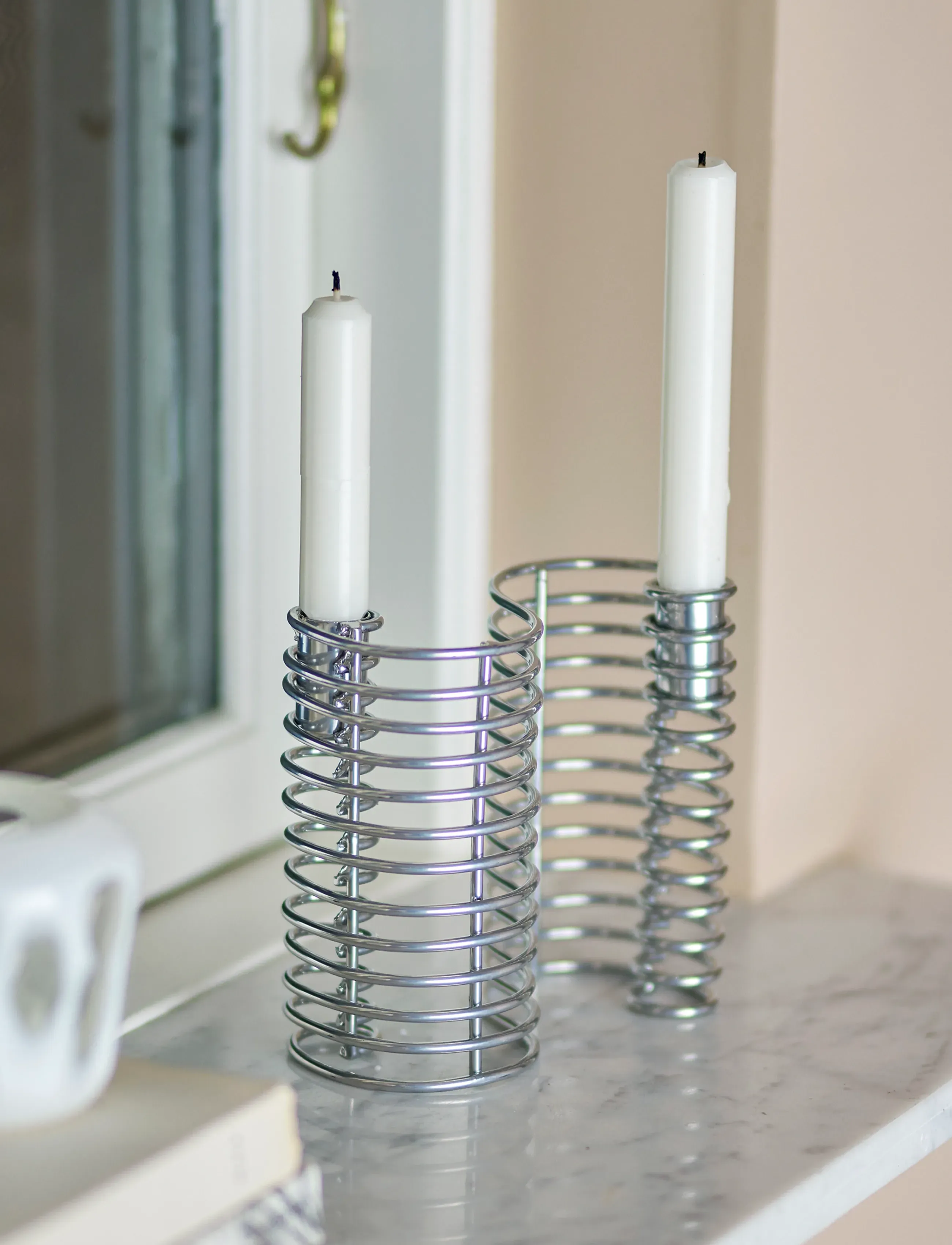 Bloomingville Wavela Candle Holder, 14.5 cm, Candlesticks & Lanterns, Silber - Candlesticks, Homeware