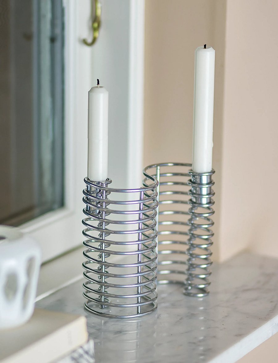 Bloomingville - Wavela Candle Holder - die niedrigsten preise - silver - 4