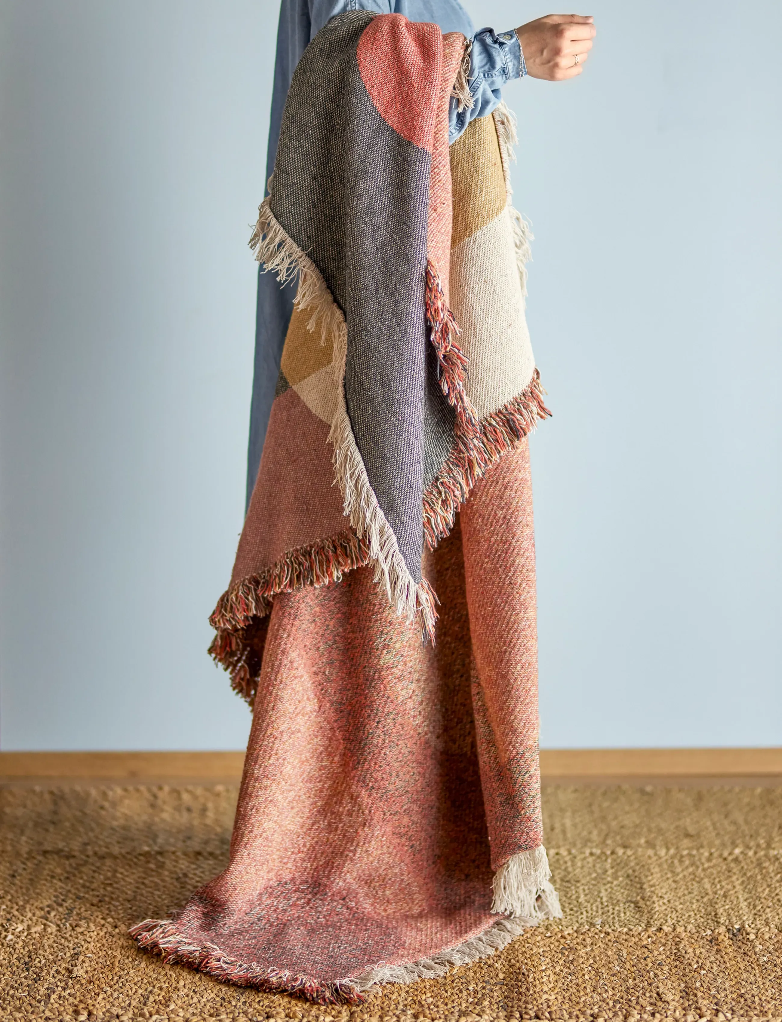 Bloomingville Arni Throw, 160X130 cm, Cushions & Blankets, Mehrfarbig/gemustert - Blankets Throws, Homeware