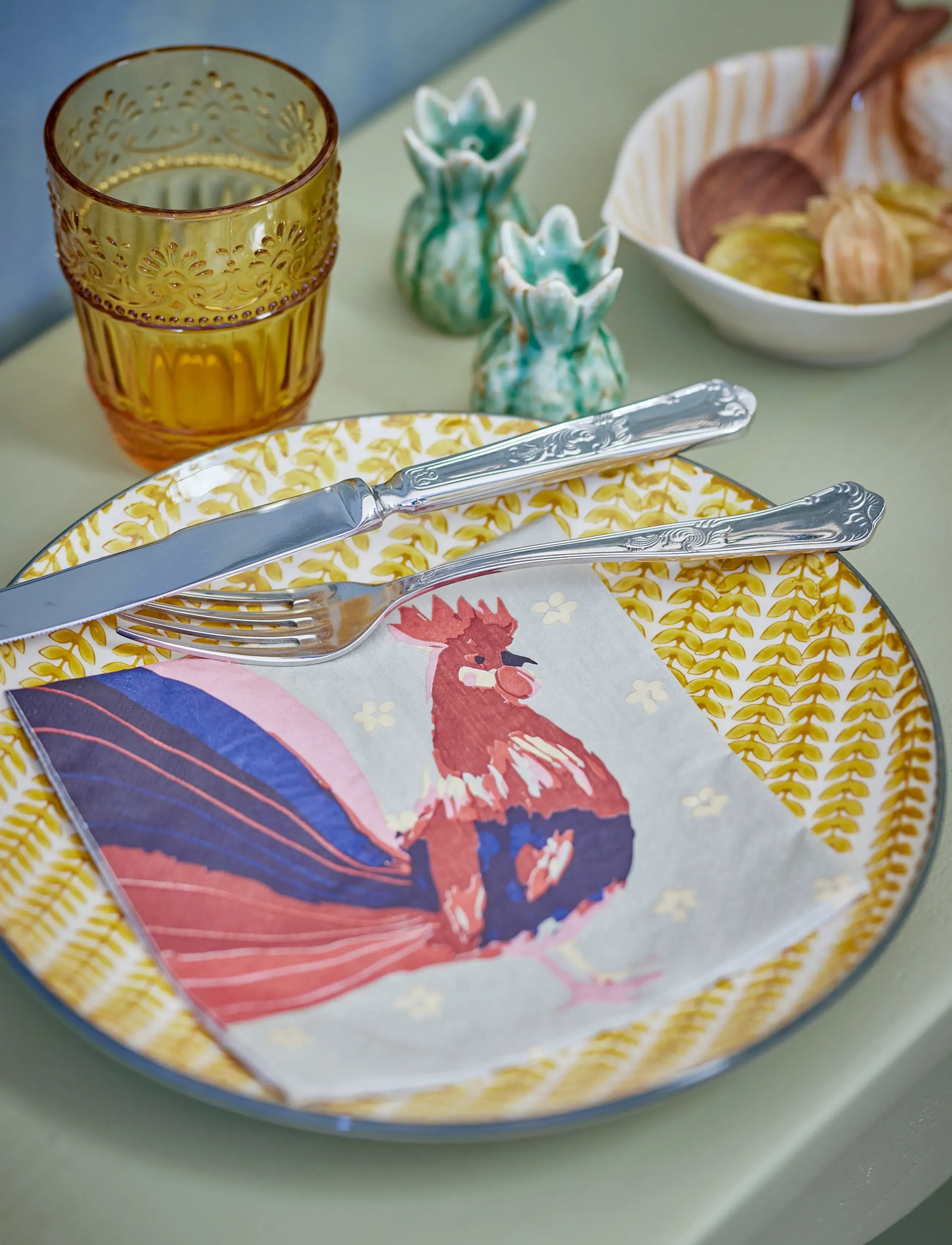 Bloomingville Hanaia Napkin, 33X33 cm, Multi/patterned, Servietter > Papirservietter, Unisex