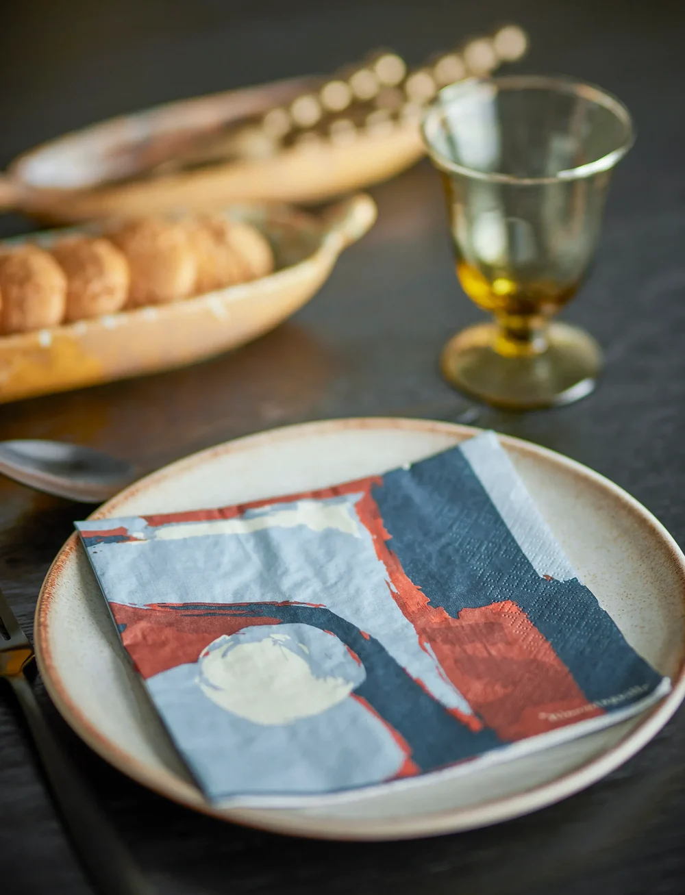 Bloomingville - Arty Napkin - papierservietten - blue - 1