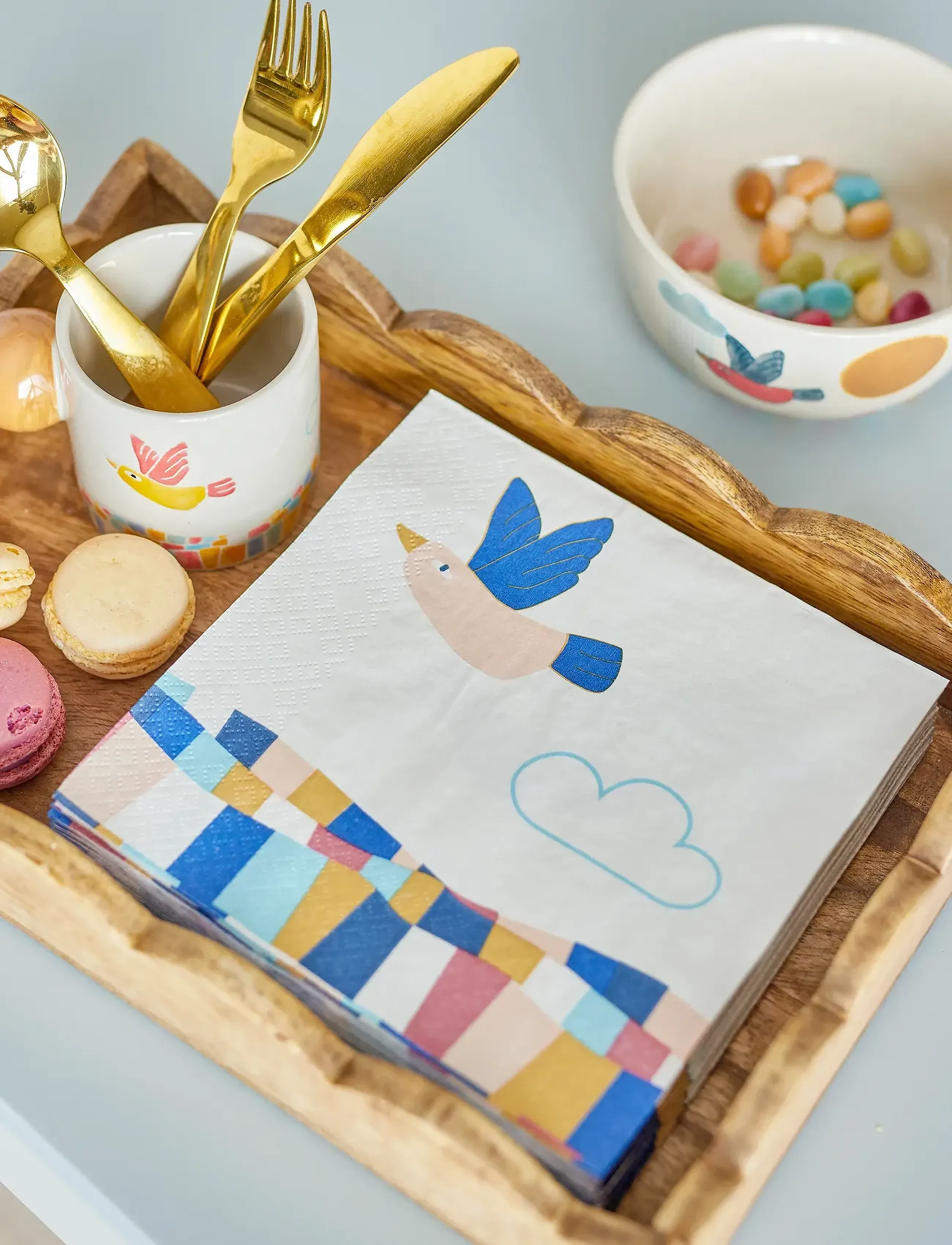 Bloomingville Colorine Napkin, 33X33 cm, Meal Time, Mehrfarbig/gemustert - Napkins & Accessories, Kinder