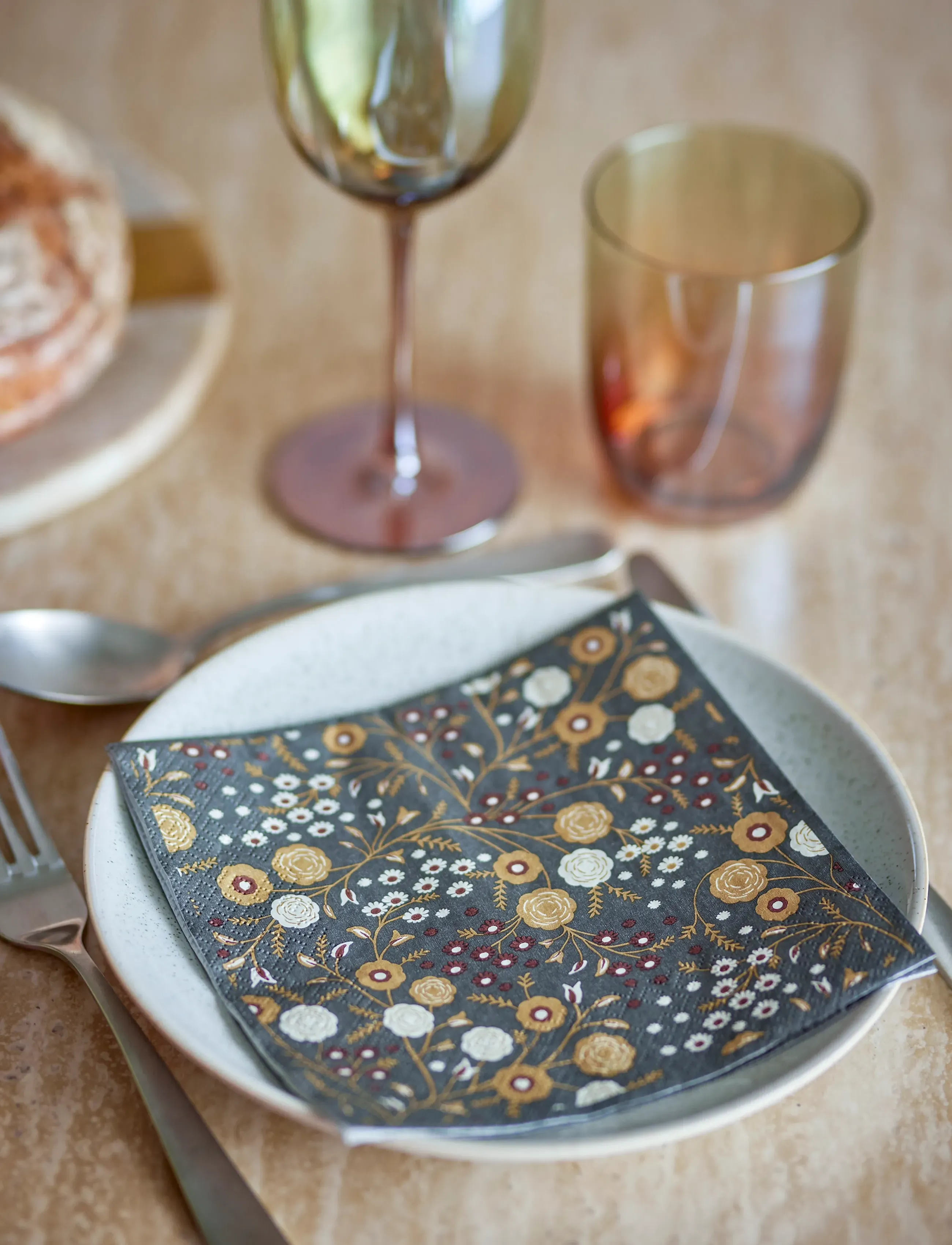 Bloomingville Eydis Napkin, 33X33 cm, Napkins, Mehrfarbig/gemustert - Paper Homeware