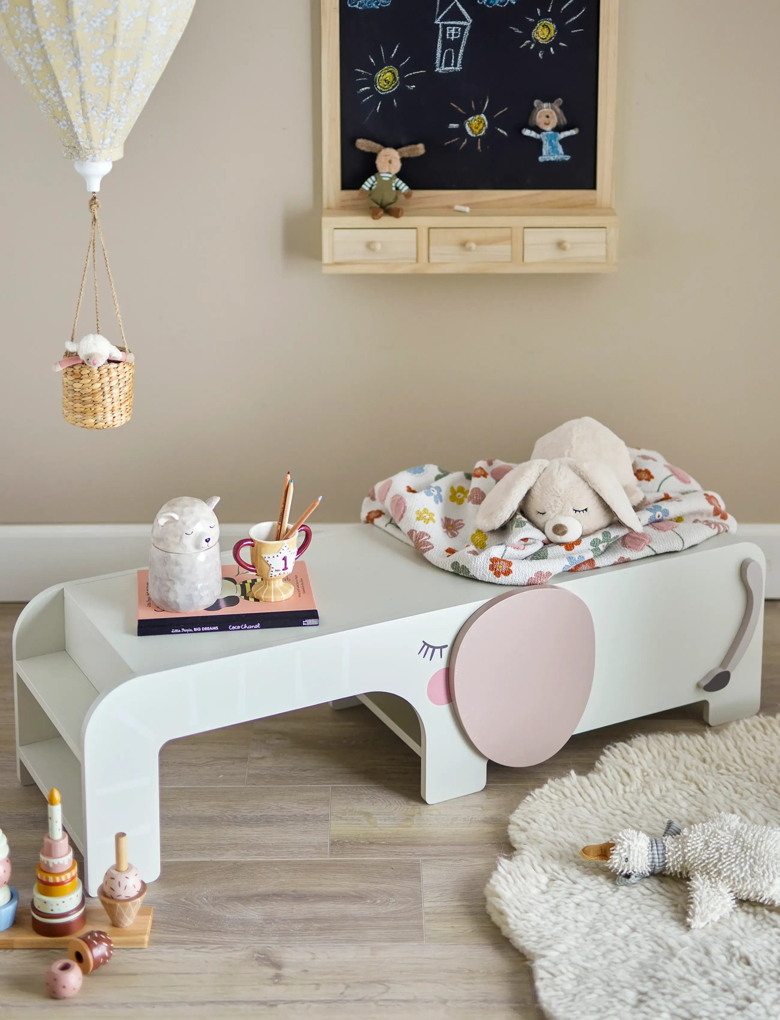 Bloomingville Ferdinand Bench, 110 cm, Cream, Furniture > Storage Furniture, Børn