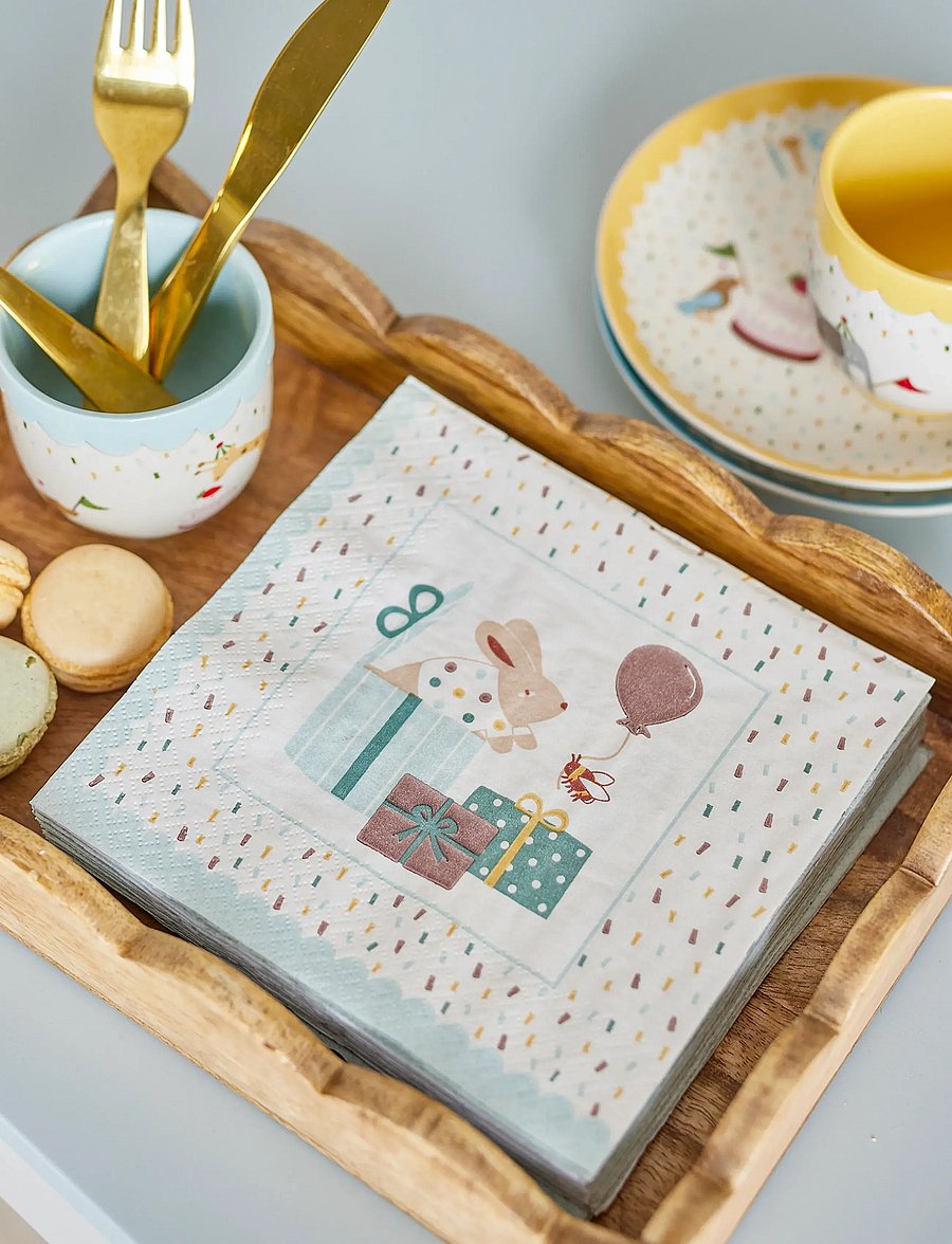 Bloomingville - Celebrate Napkin - servietten & accessoires - blue - 0