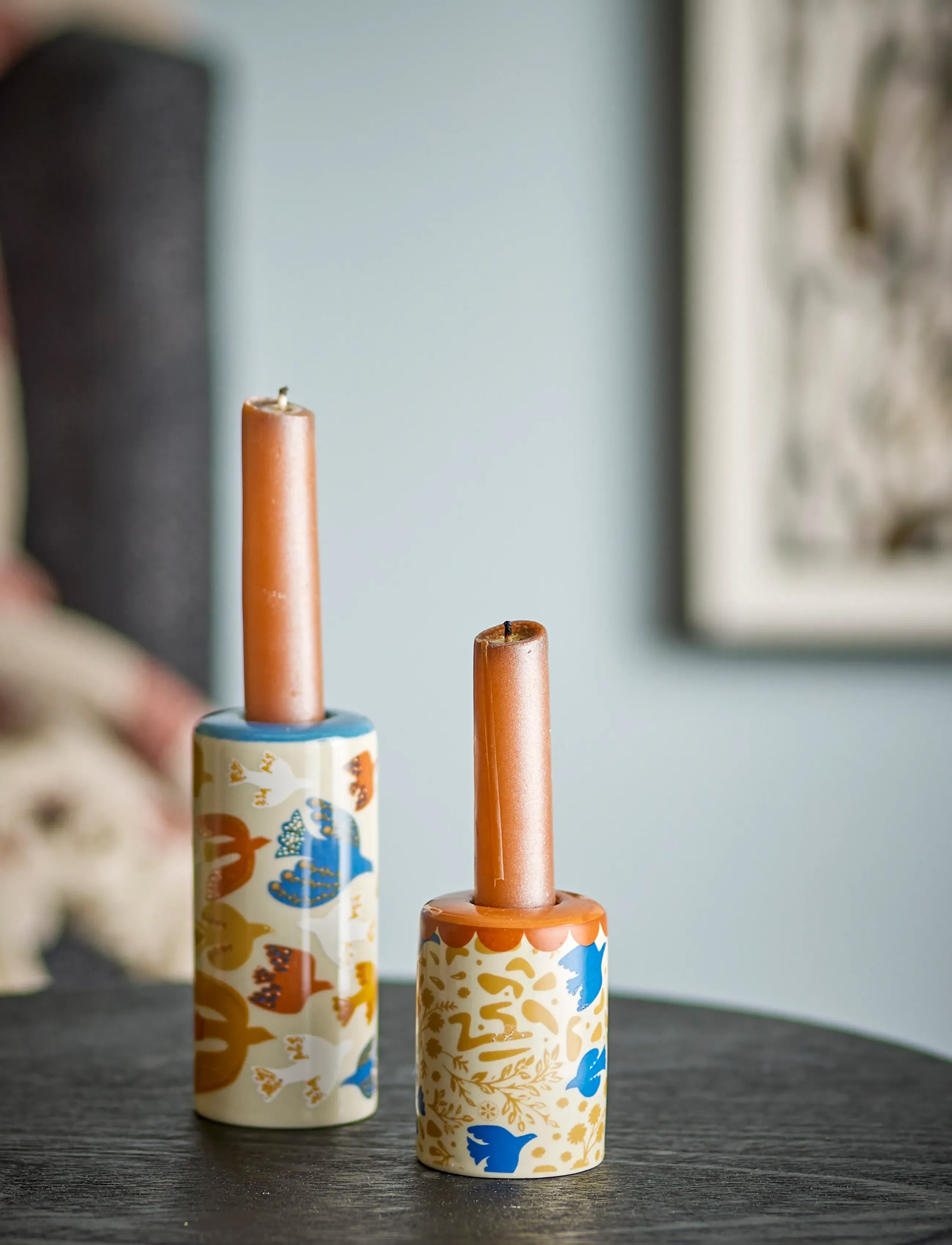 Bloomingville Anniversary Candle Holder, Ø 5 cm, Multi/patterned, Lysestager & Lanterner > Lysestager, Unisex