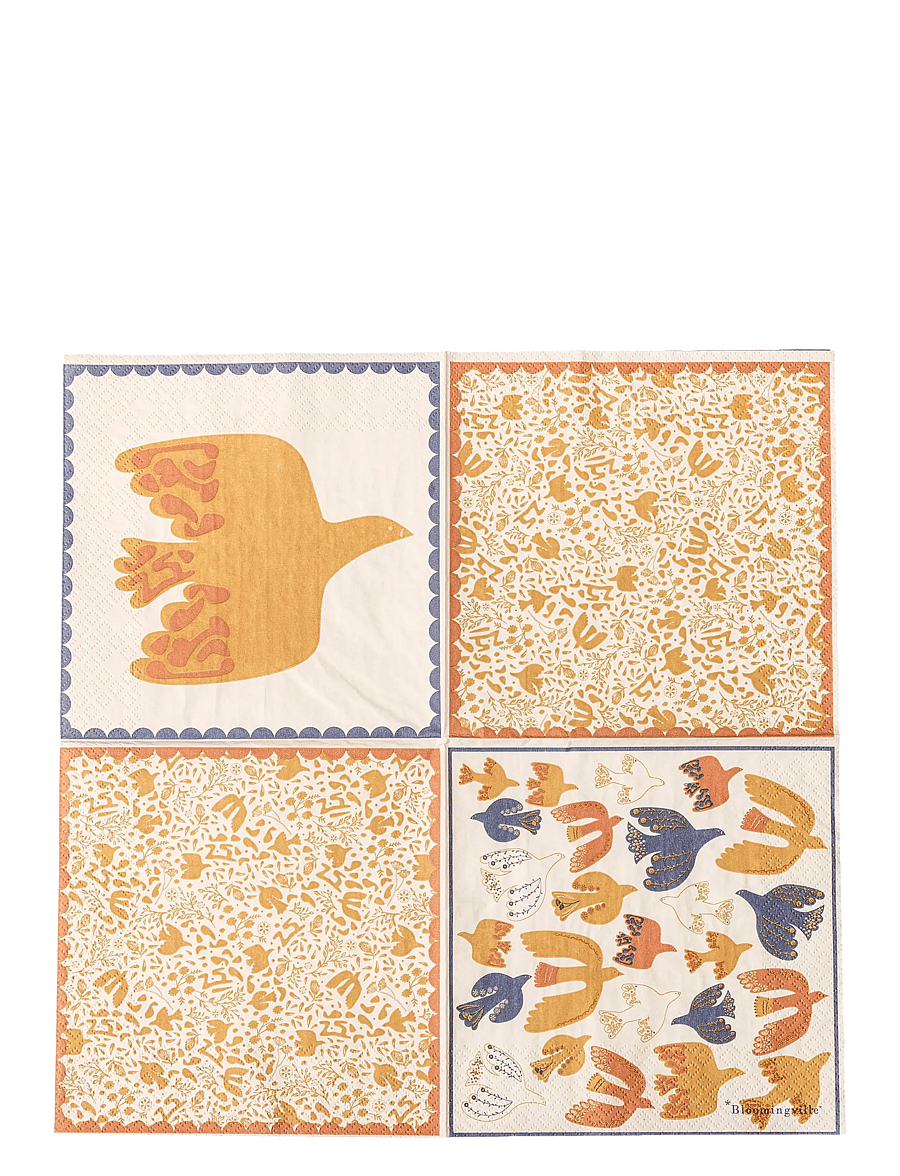 Bloomingville - Anniversary Napkin - linased ja puuvillased salvrätikud - yellow - 1