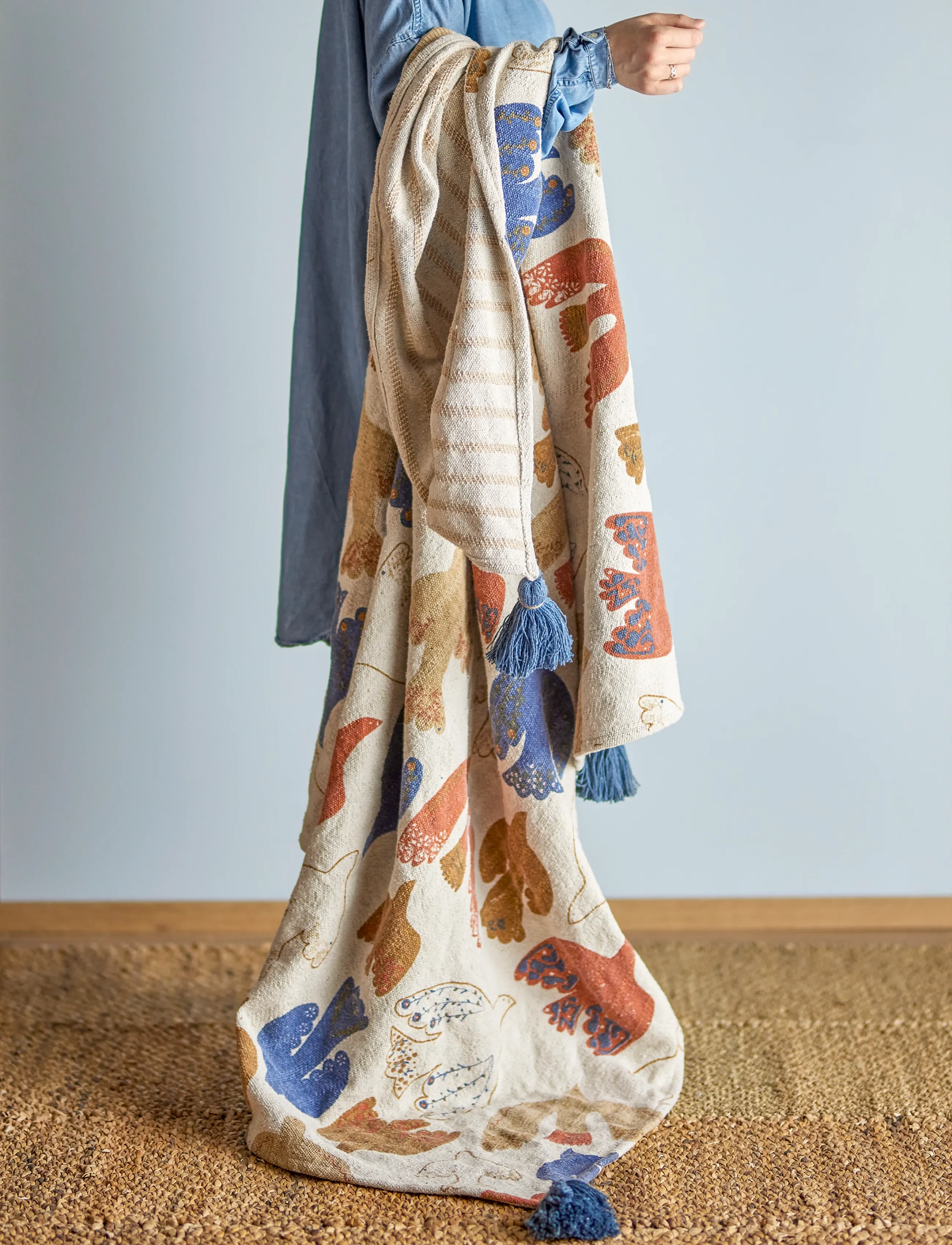 Bloomingville Anniversary Throw, 160X130 cm, Cushions & Blankets, Beige - Blankets Throws, Homeware