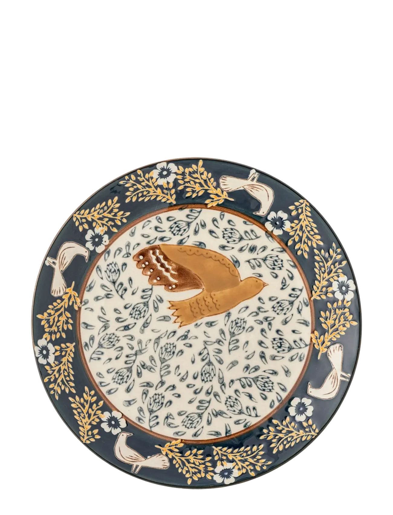 Bloomingville Hezha Plate, Small Plade, Navy, Str: Ø 16 CM
