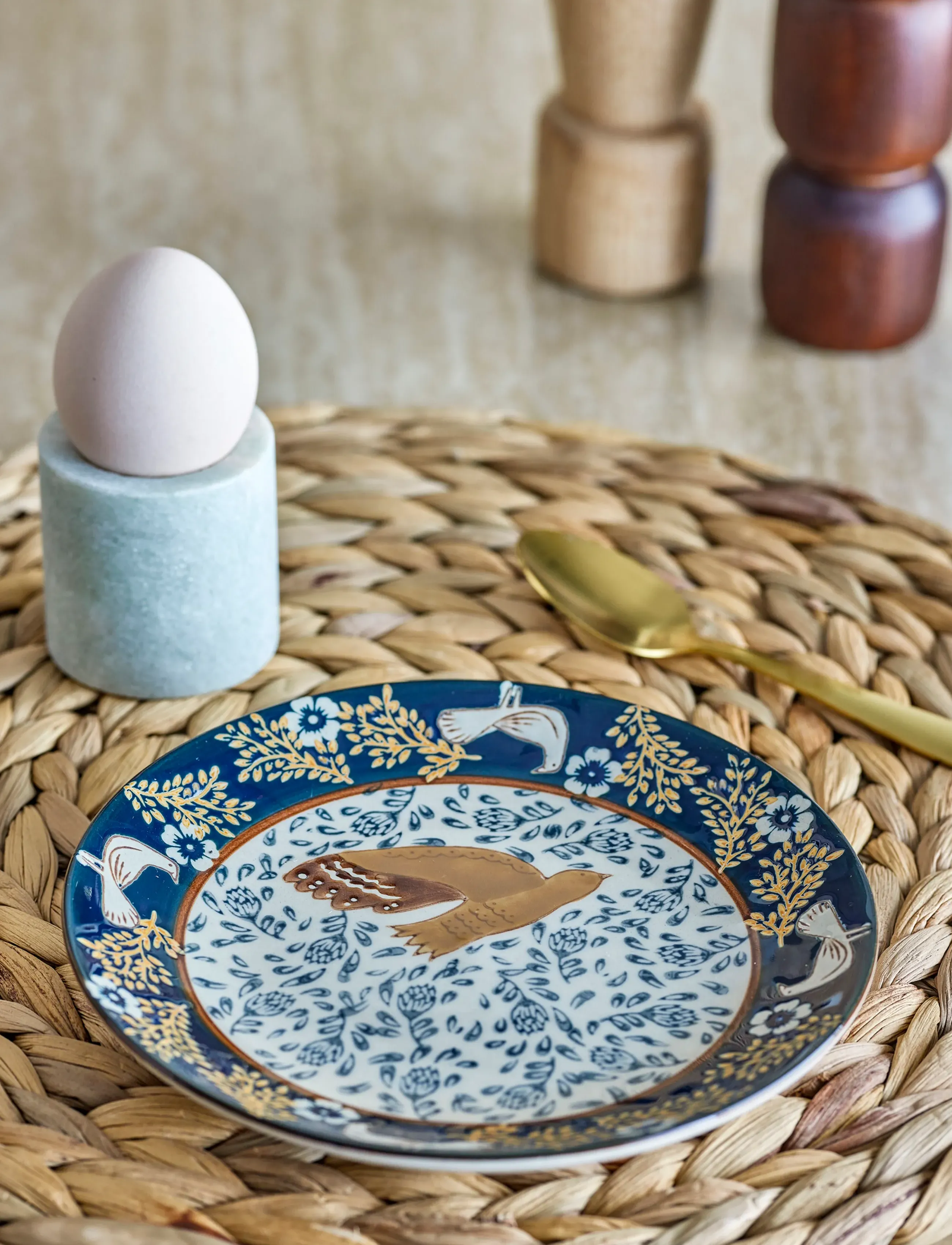 Bloomingville Hezha Plate, Ø 16 cm, Plates, Marineblau - Small Homeware