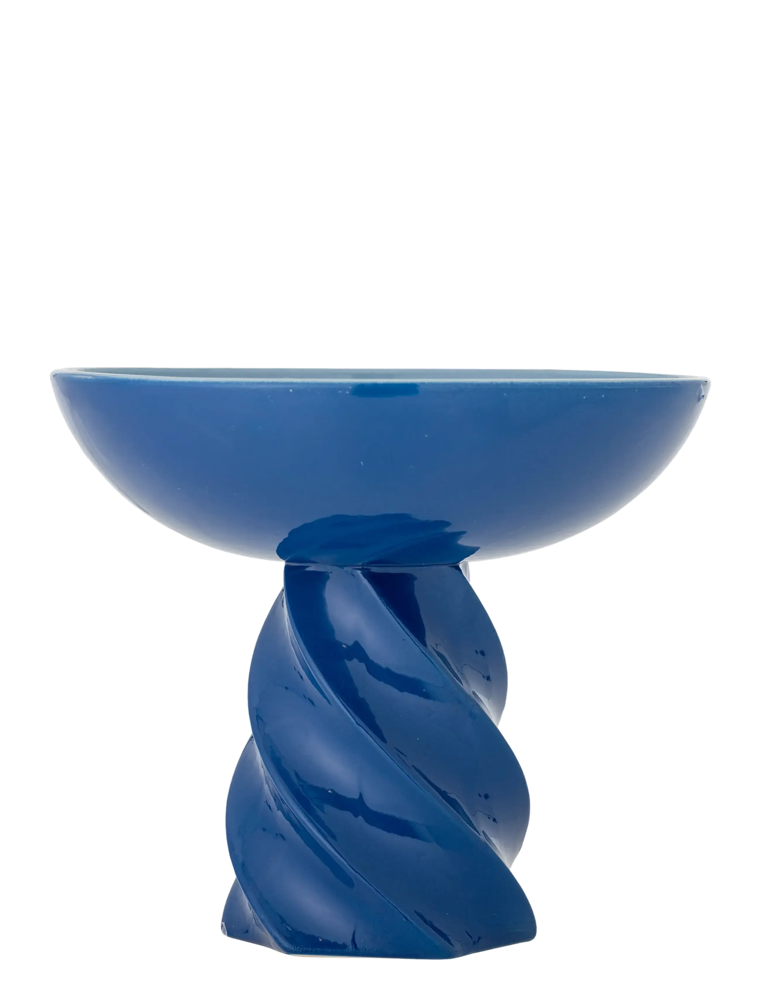 Bloomingville - Riley Pedestal Bowl - decorative platters - blue - 3