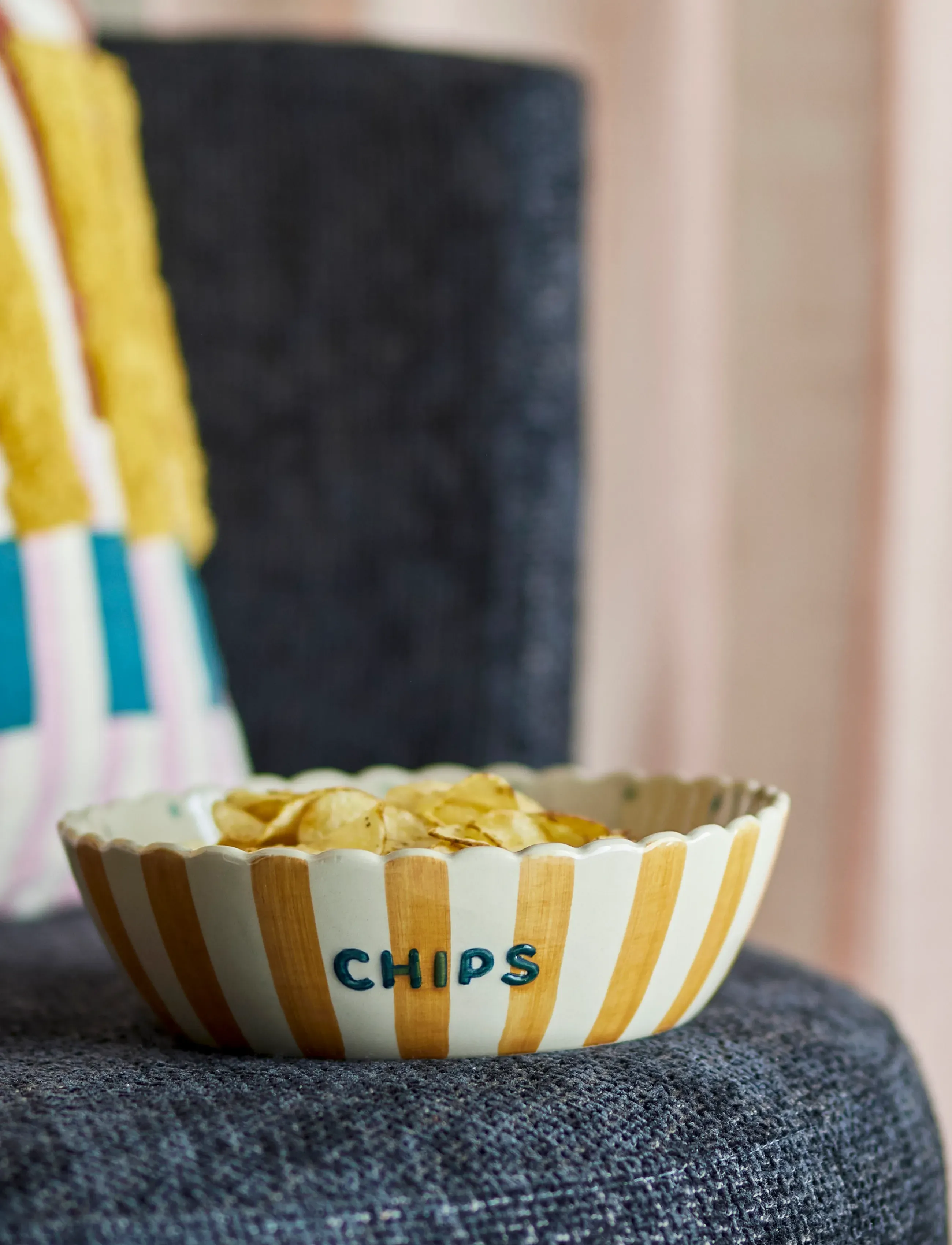 Bloomingville Chip Bowl, Ø 24 cm, Bowls & Serving Dishes, Gelb - Bowls, Homeware