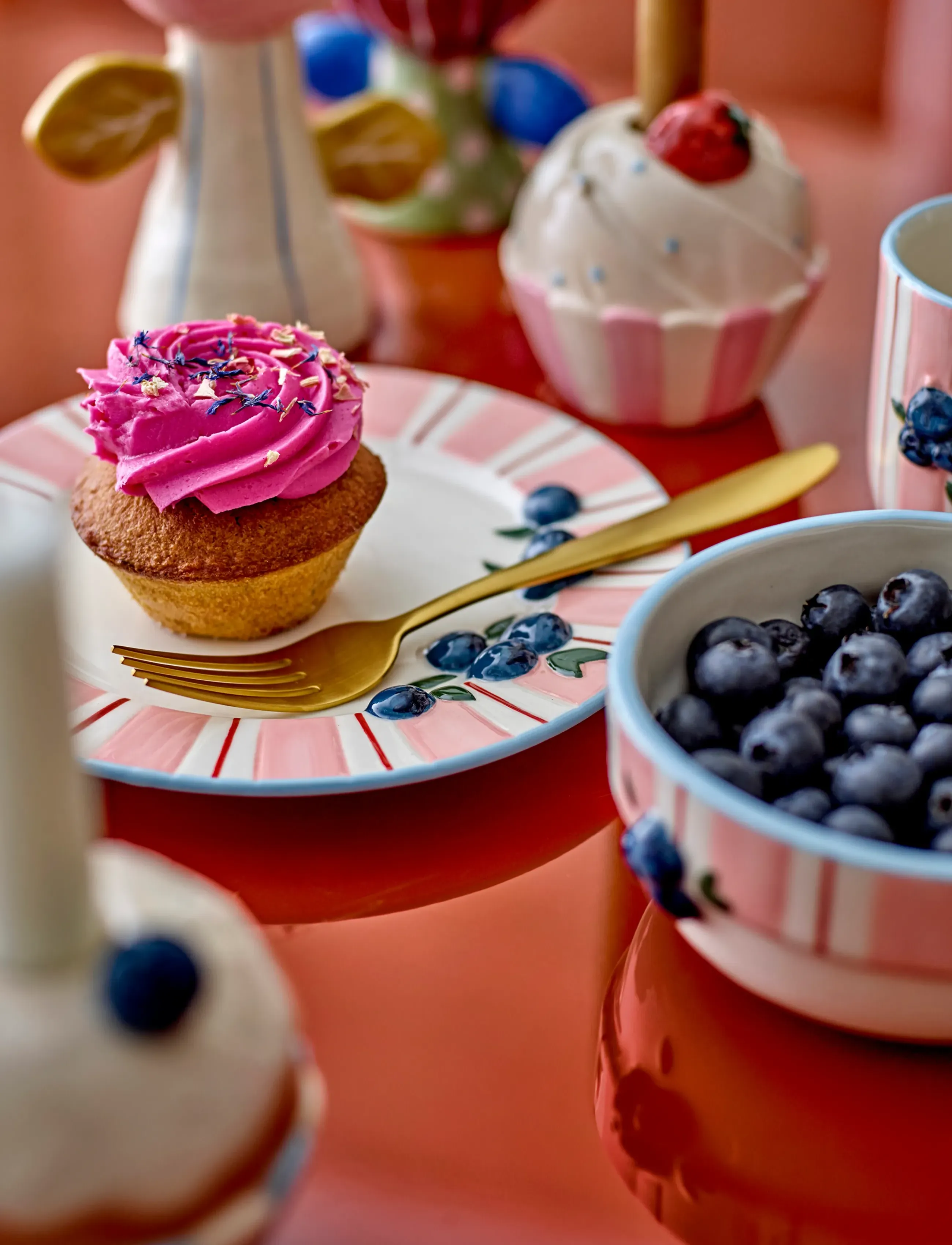 Bloomingville - Carry Plate - small plates - pink - 4