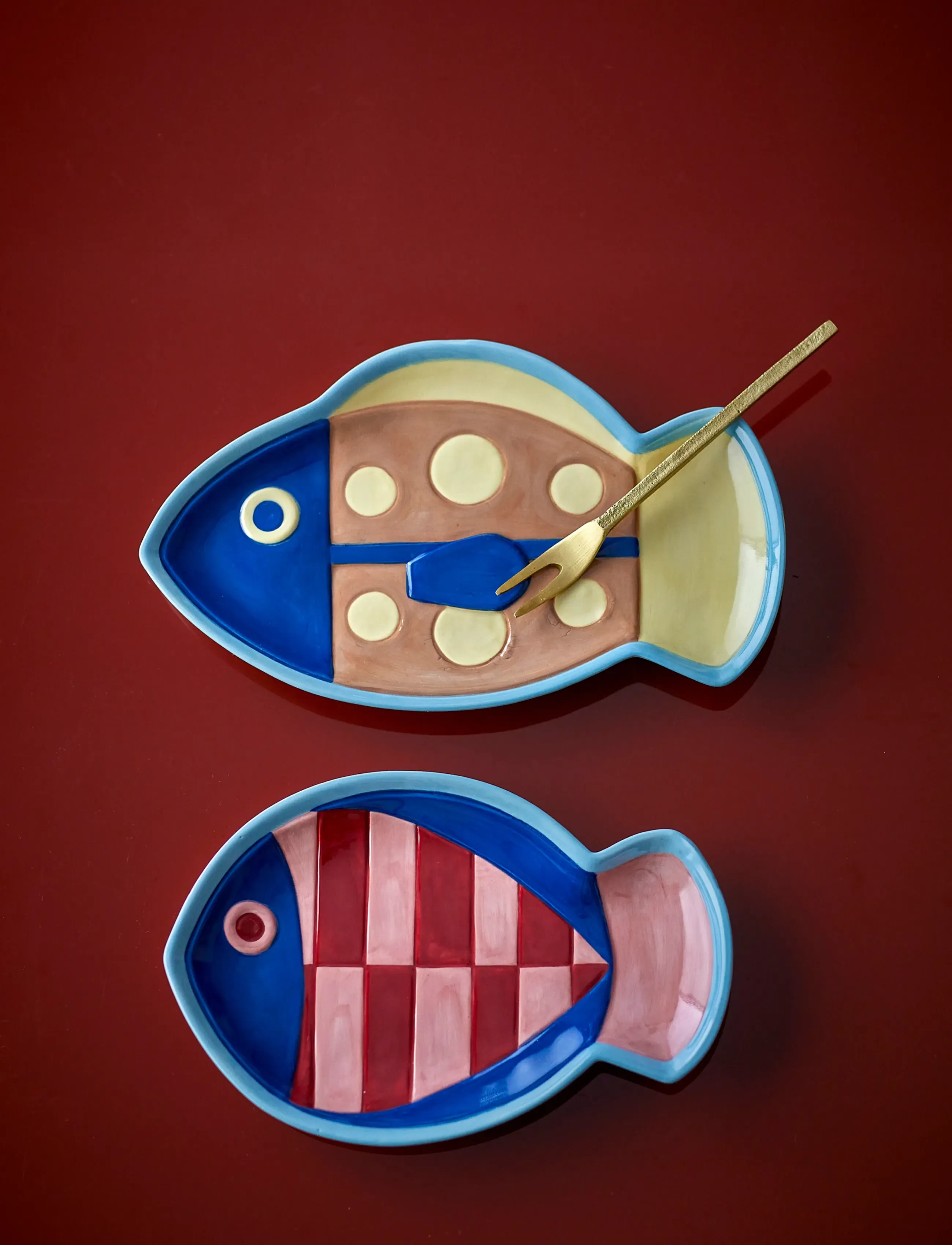 Bloomingville Willy Plate, One Size, Plates, Mehrfarbig/gemustert - Small Homeware