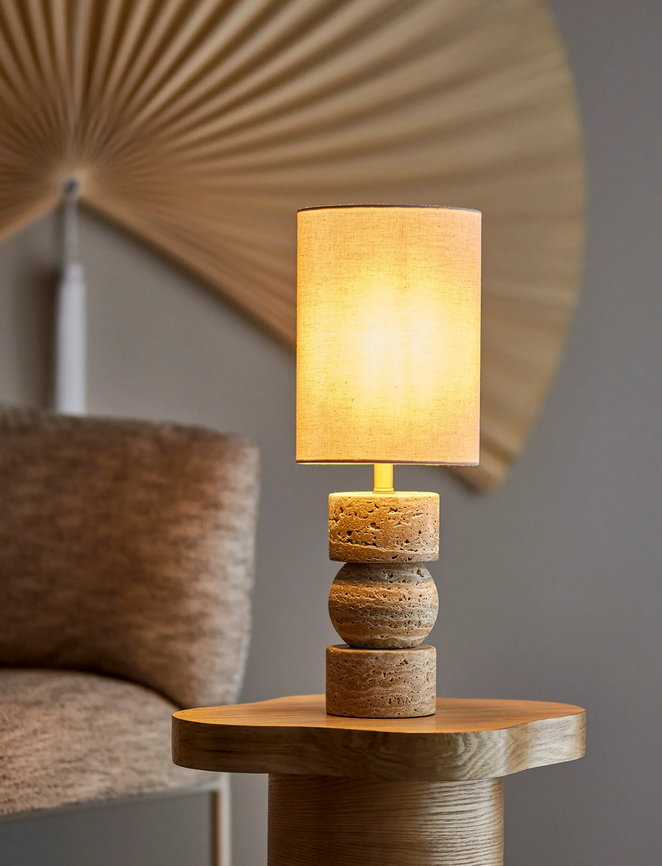 Bloomingville Marci Table Lamp, Ø 19 cm, Lamps, Beige - Homeware