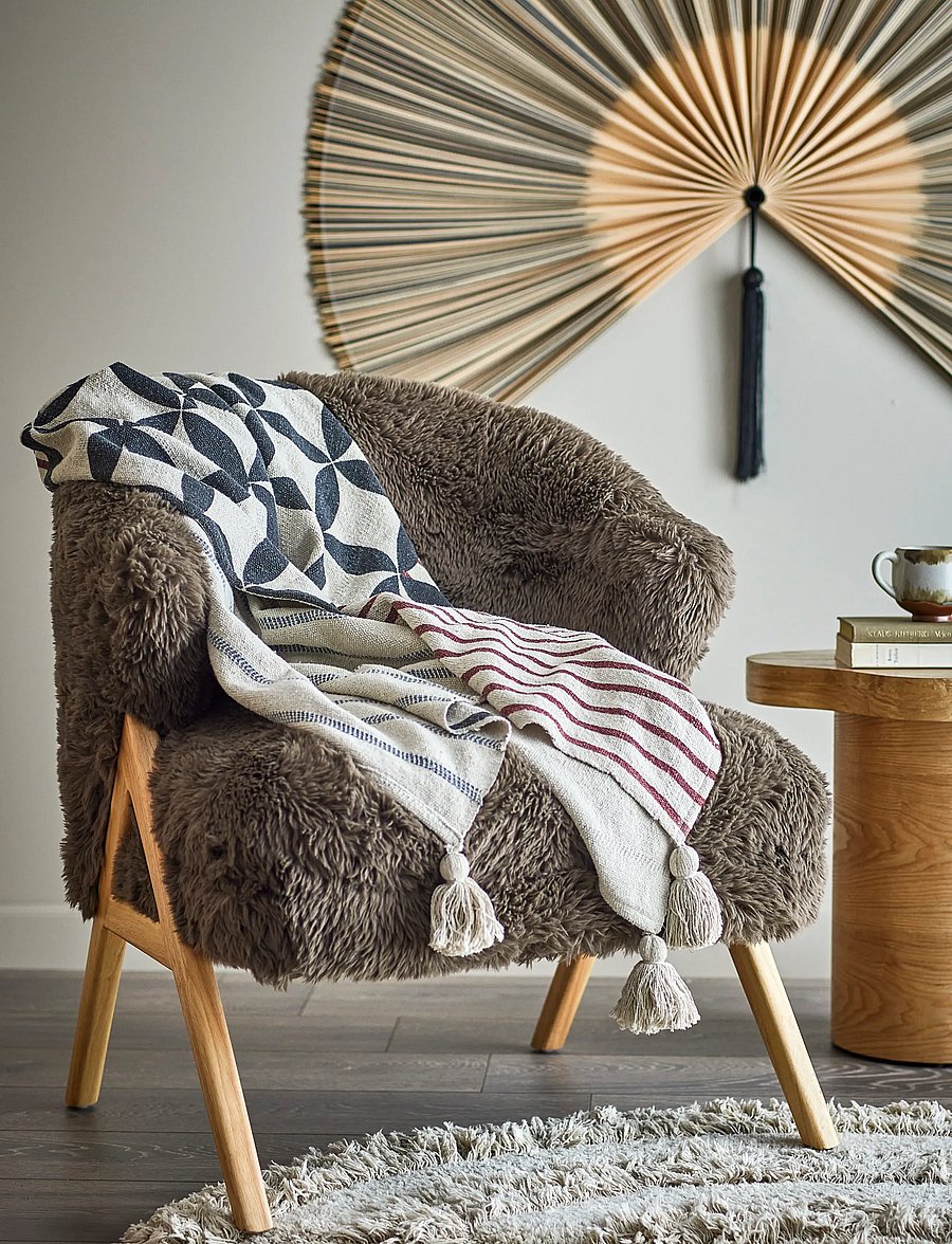 Bloomingville - Forma Throw - decken - cream - 0
