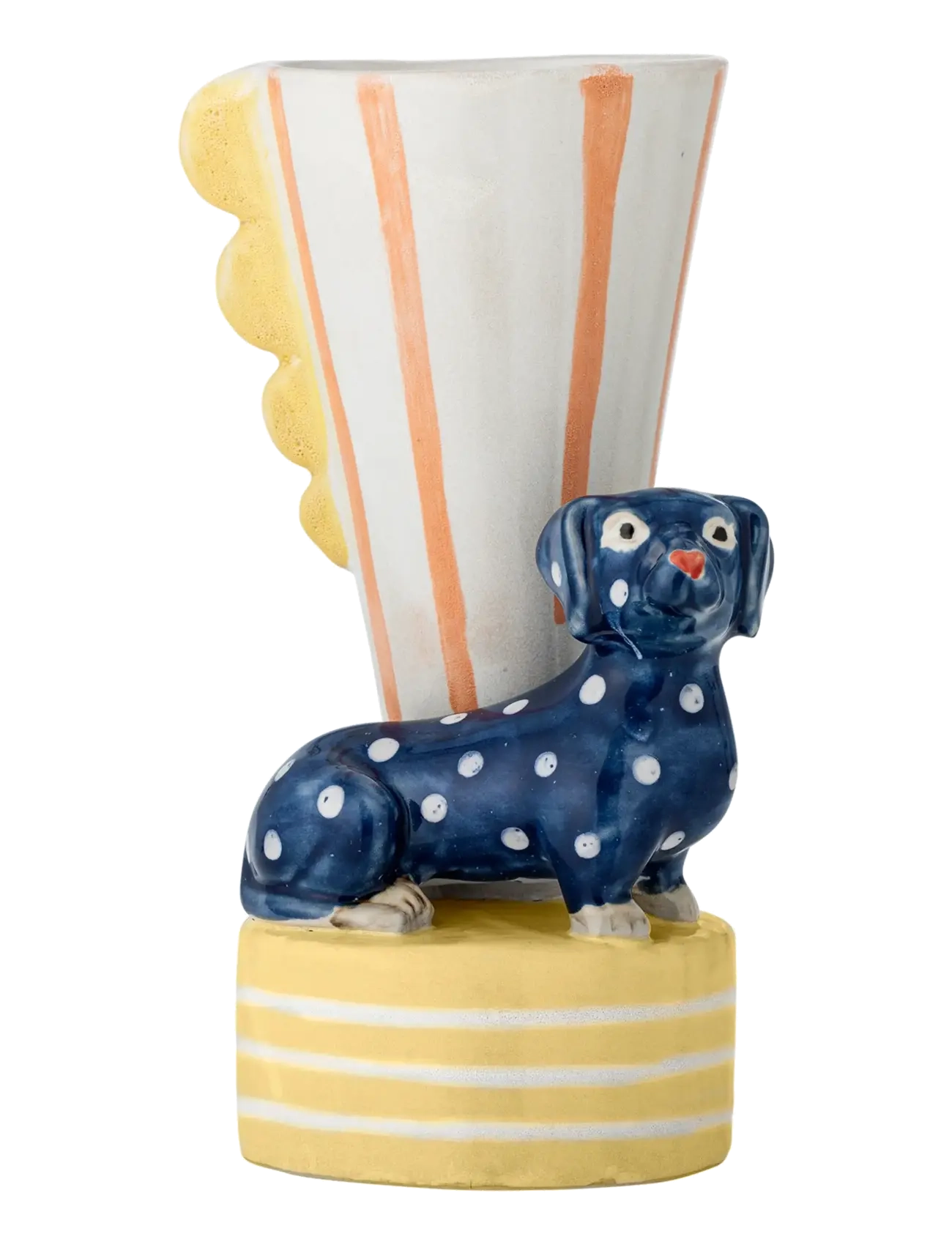 Bloomingville Dachsy Vase, Vase, Multi/mønstret, Str: H21.5CM