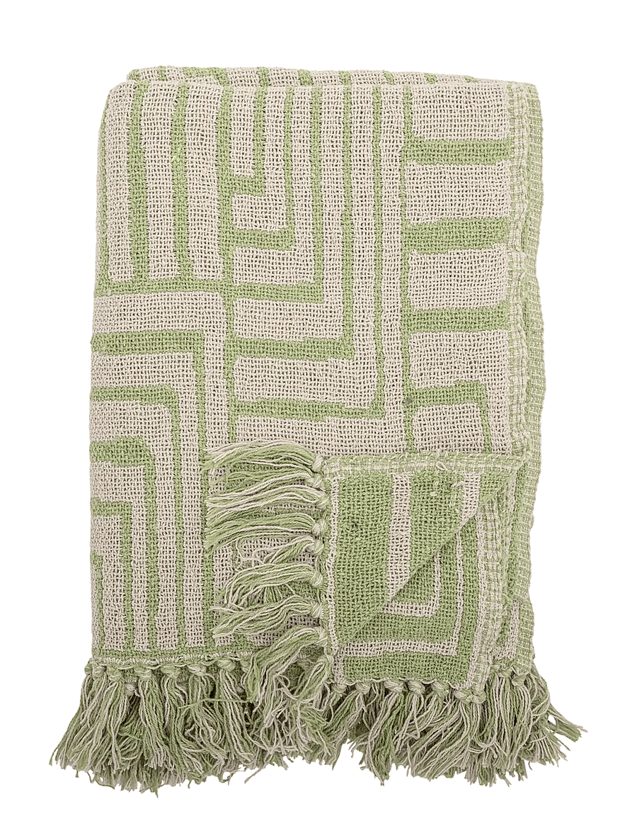 Bloomingville - Velva Throw - die niedrigsten preise - green - 0