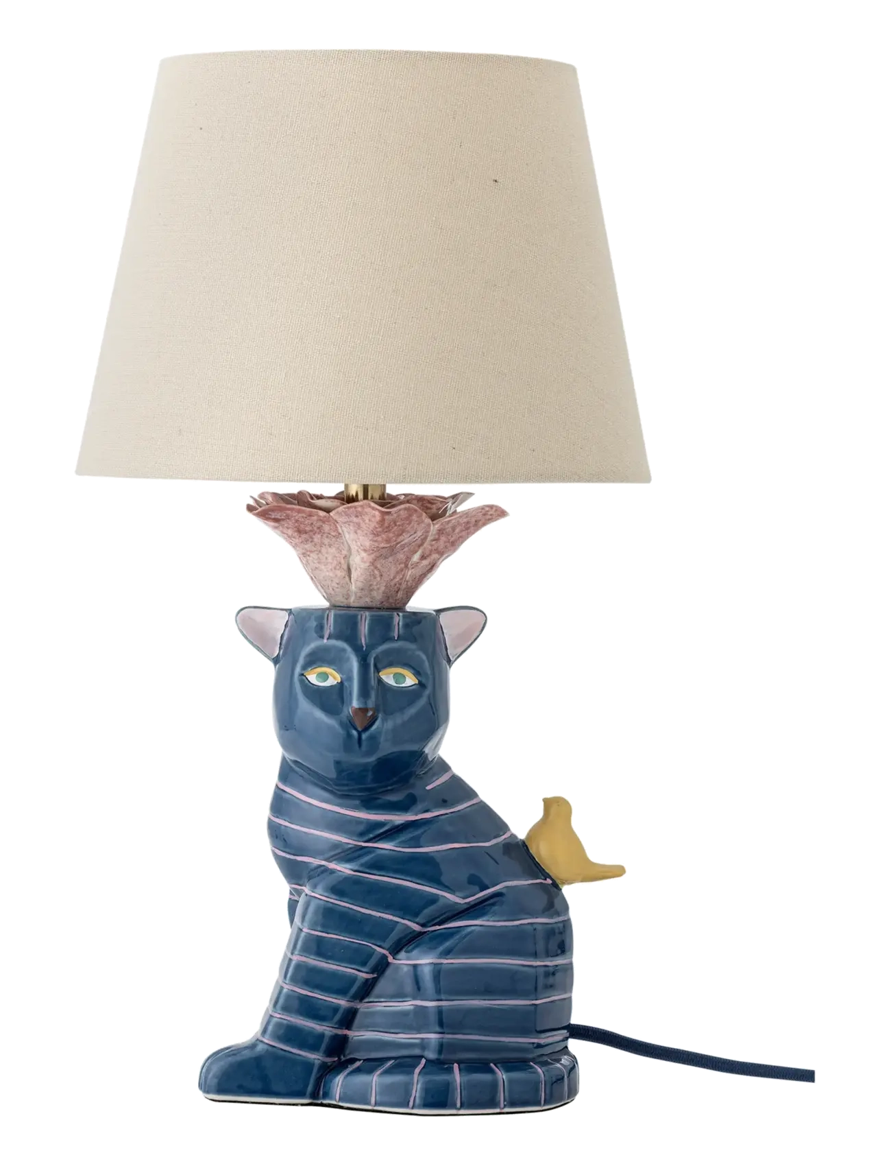 Bloomingville Eri Table Lamp, Bordlampe, Blå, Str: Ø 22 CM
