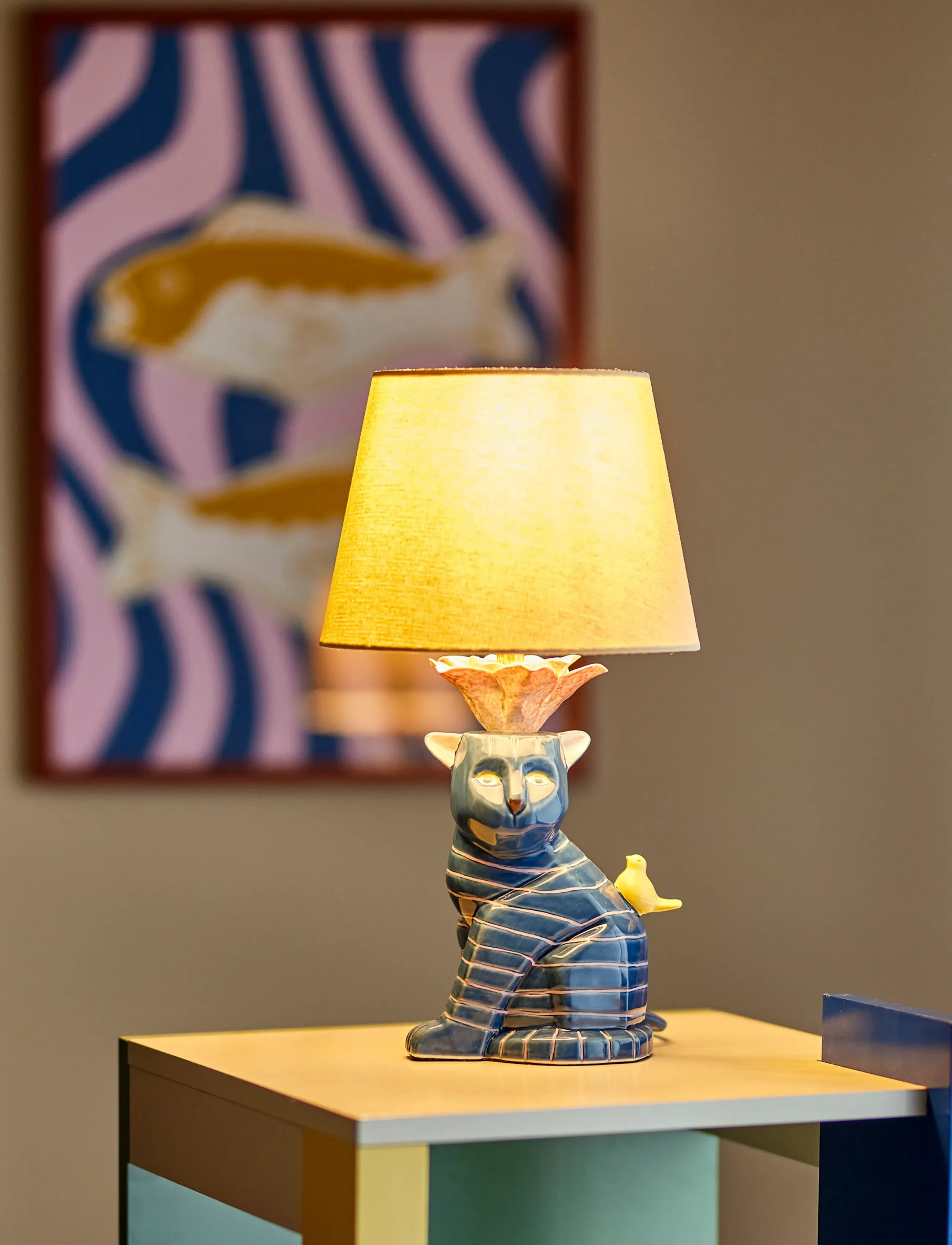 Bloomingville Eri Table Lamp, Ø 22 cm, Lamps, Blau - Homeware