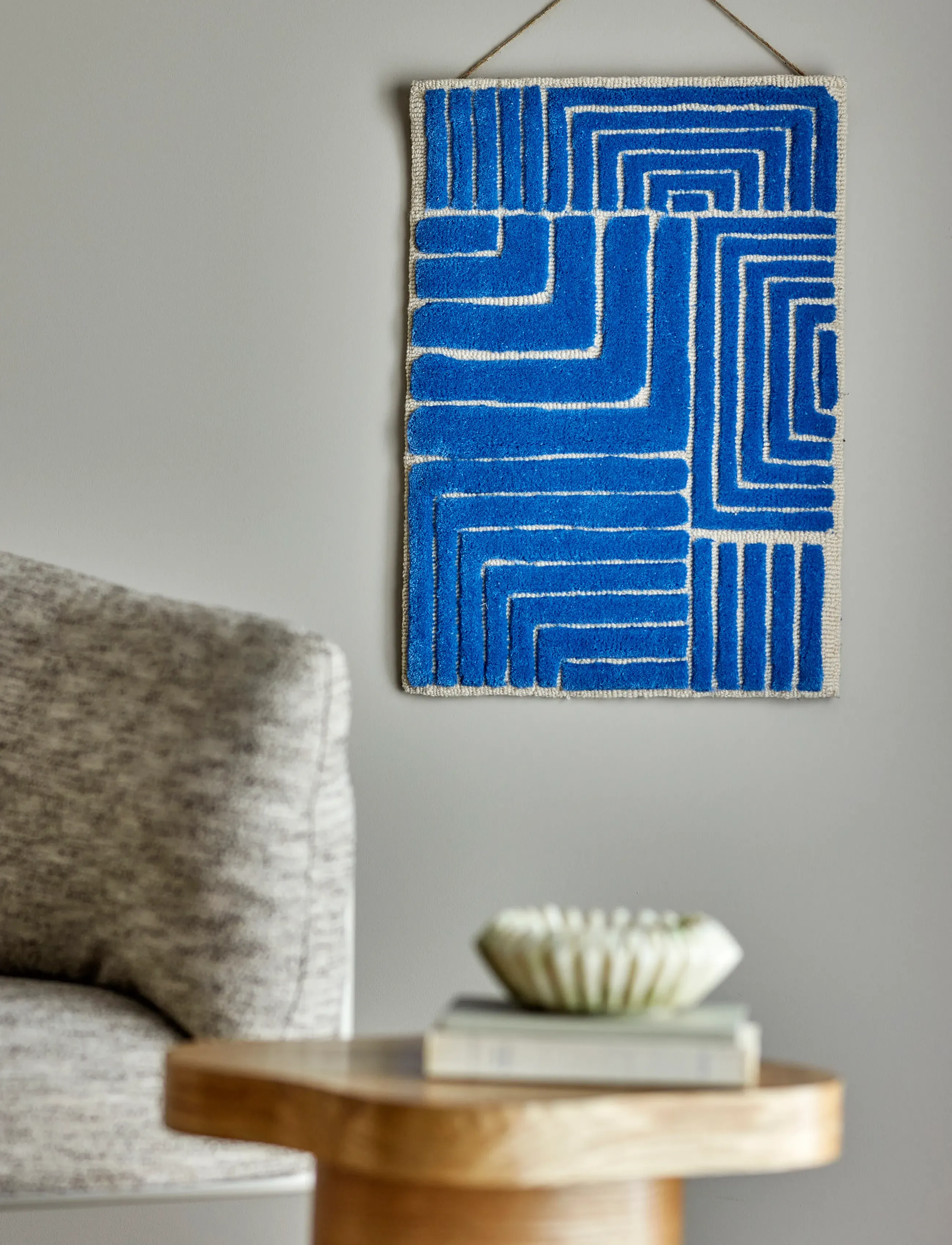 Bloomingville Velva Wall Decor, 45X64 cm, Decorative Accessories-details, Blau - Homeware