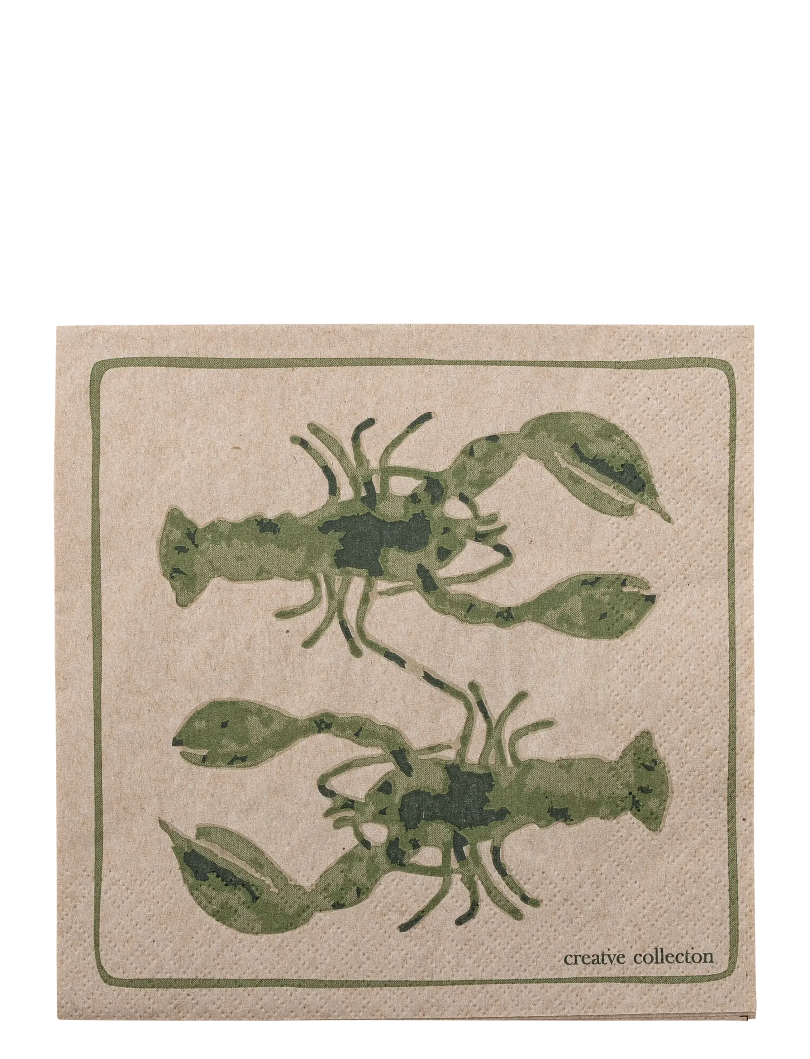 Bloomingville Hadden Napkin - Textilier - GREEN / beige